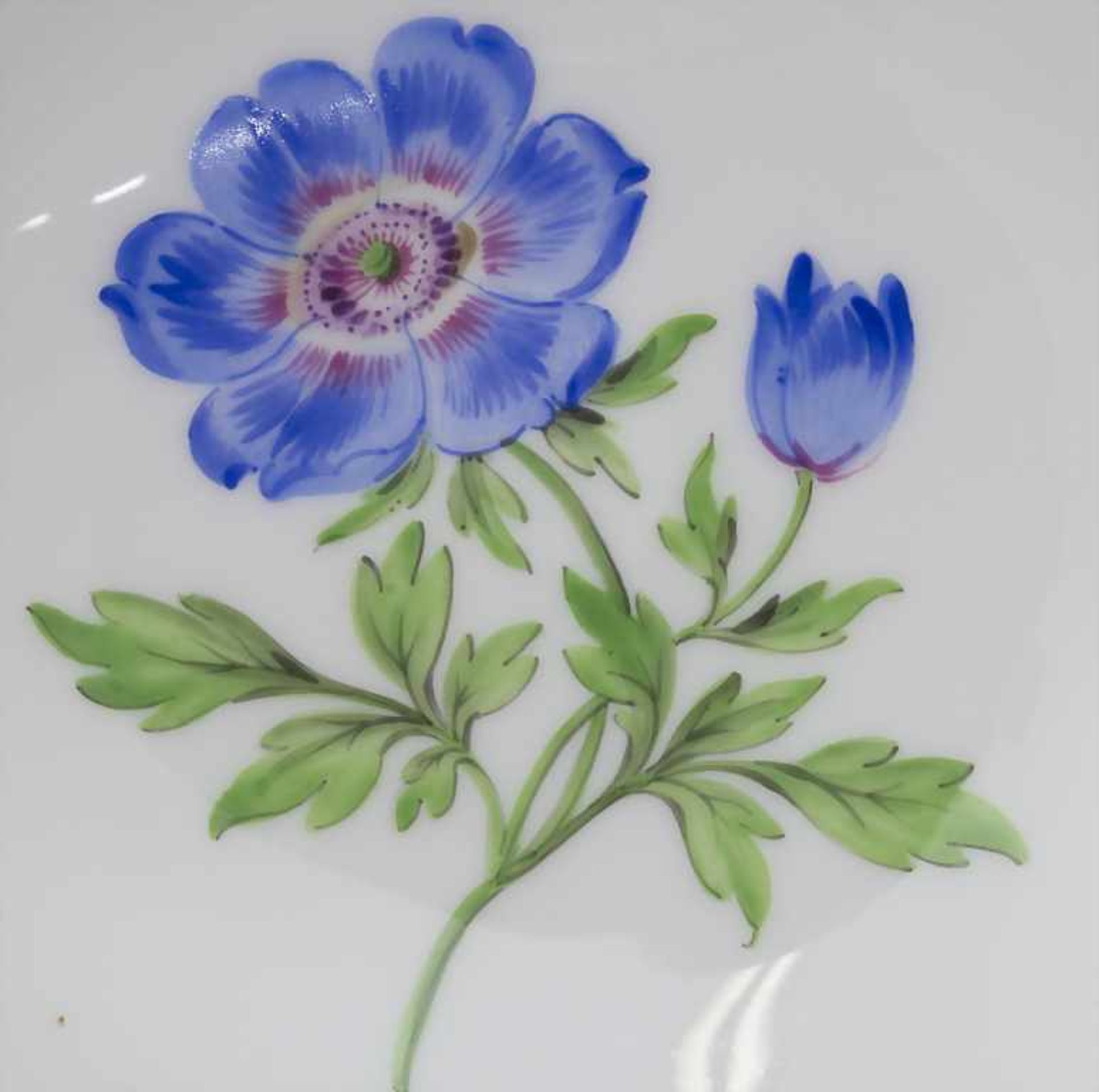 Satz von 9 Konfekttellern mit Blumenmalerei / A set of 9 small plates with flowers - Image 4 of 5