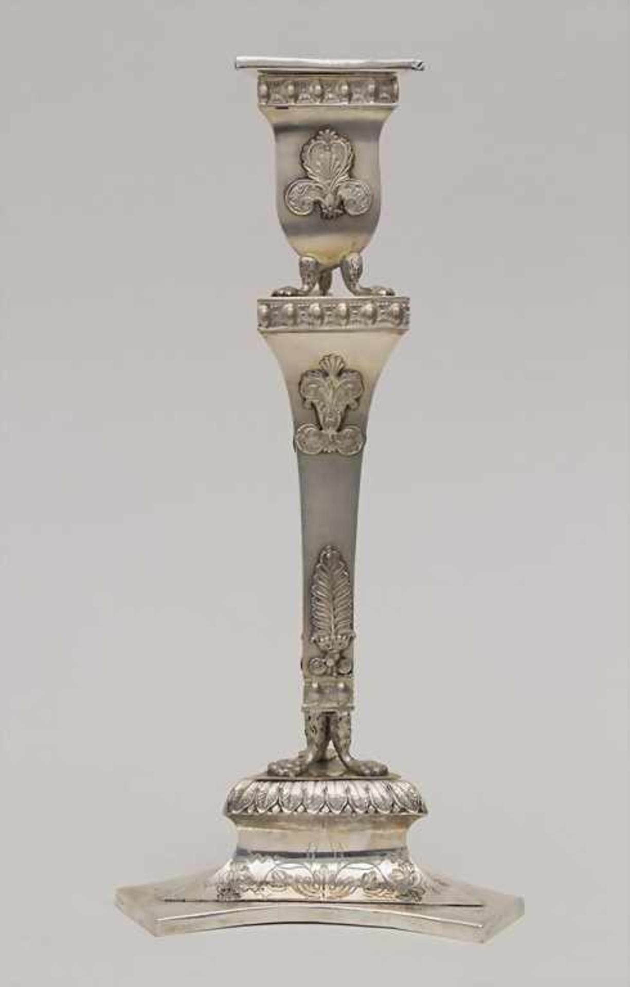 Empire Kerzenleuchter / An Empire silver candlestick, Weissenfels, um 1820