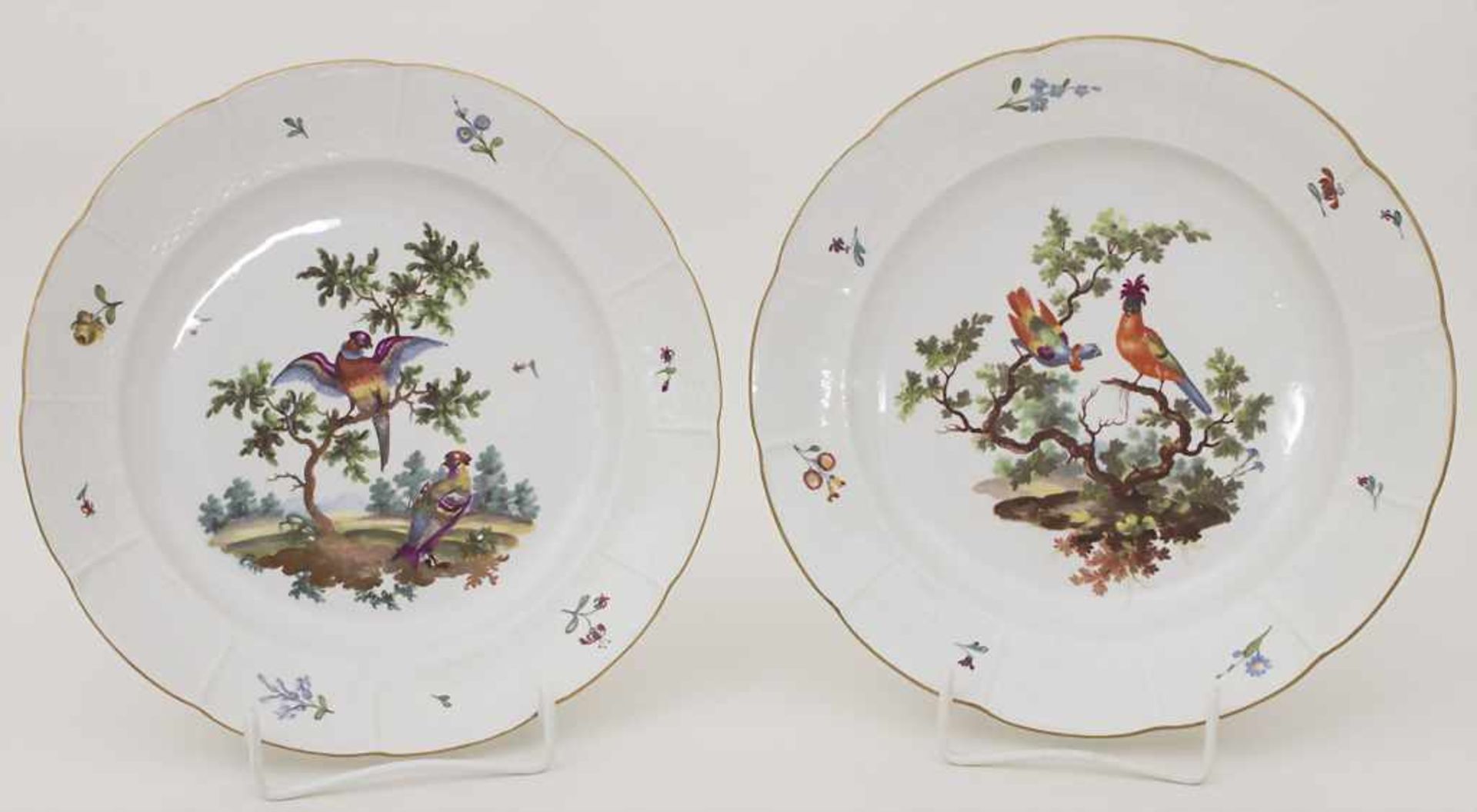 2 Teller / Two plates, Frankenthal, Adam Bergdoll, um 1768