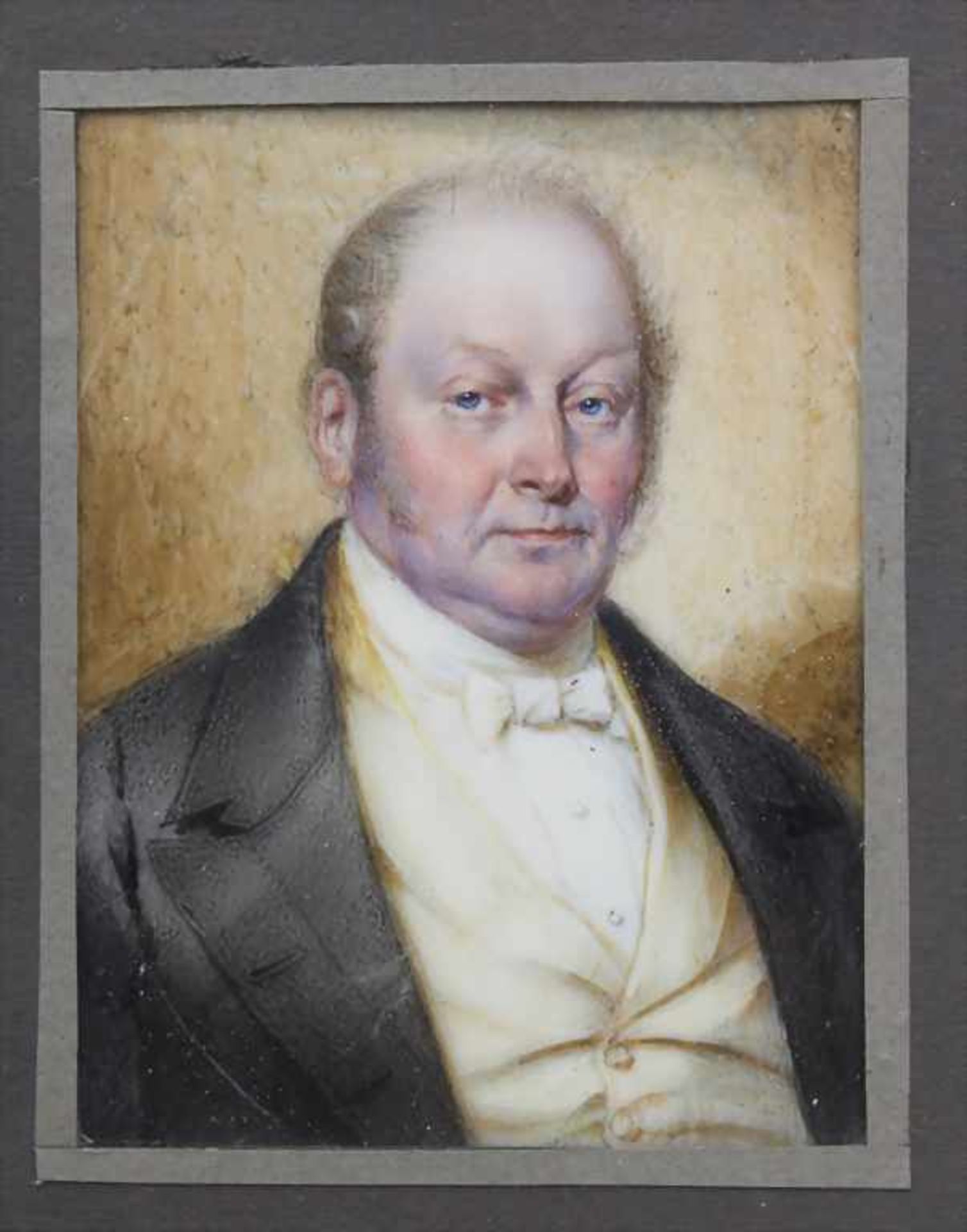 Miniatur Herrenporträt / A miniature painting 'portrait of a gentleman', deutsch, 19. Jh.<
