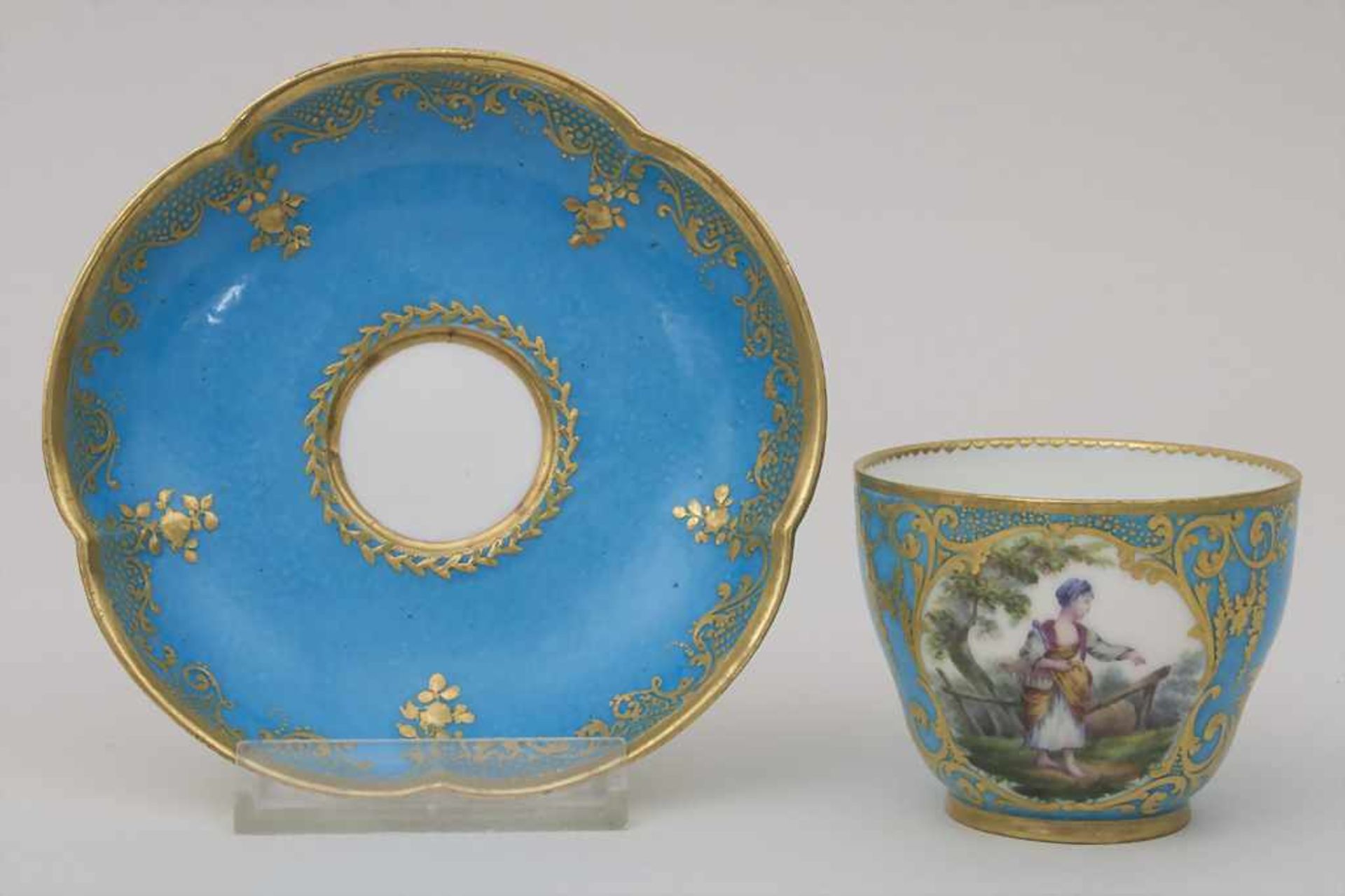 Tasse mit Unterschale / A tea cup and saucer, Sèvres, um 1800<