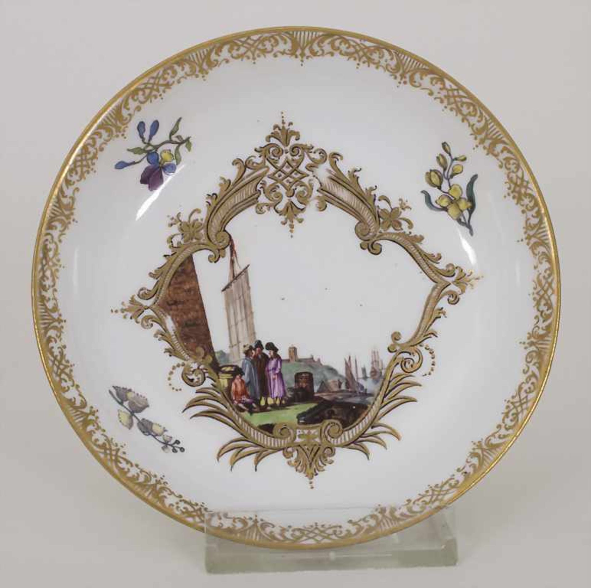 Koppchen mit Unterschale / A tea cup and saucer, Christian Friedrich Herold, Meissen, um - Bild 2 aus 13