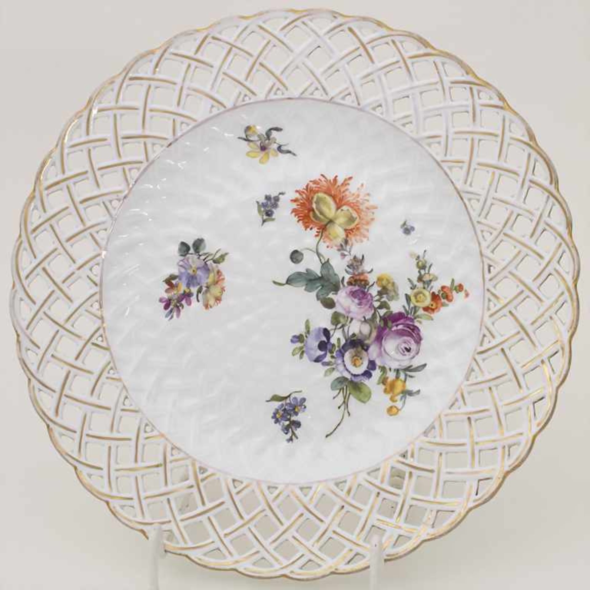 6 Korb-Teller / 6 plates, Meissen, um 1750 - Image 17 of 28