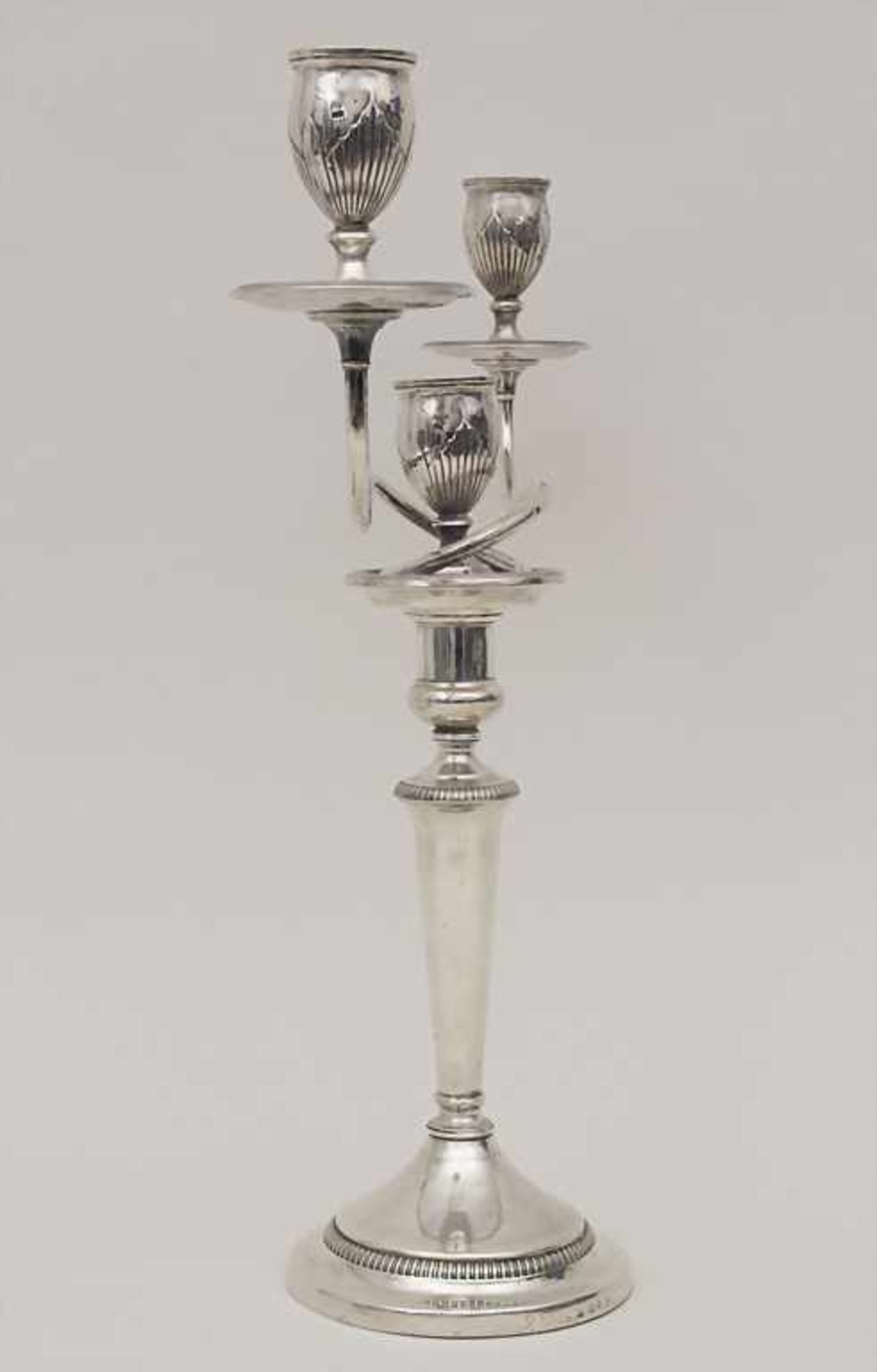 3-armiger Leuchter / A 3-arms silver chandelier, Nathaniel Smith & Co., Sheffield, um 1800 - Bild 2 aus 9