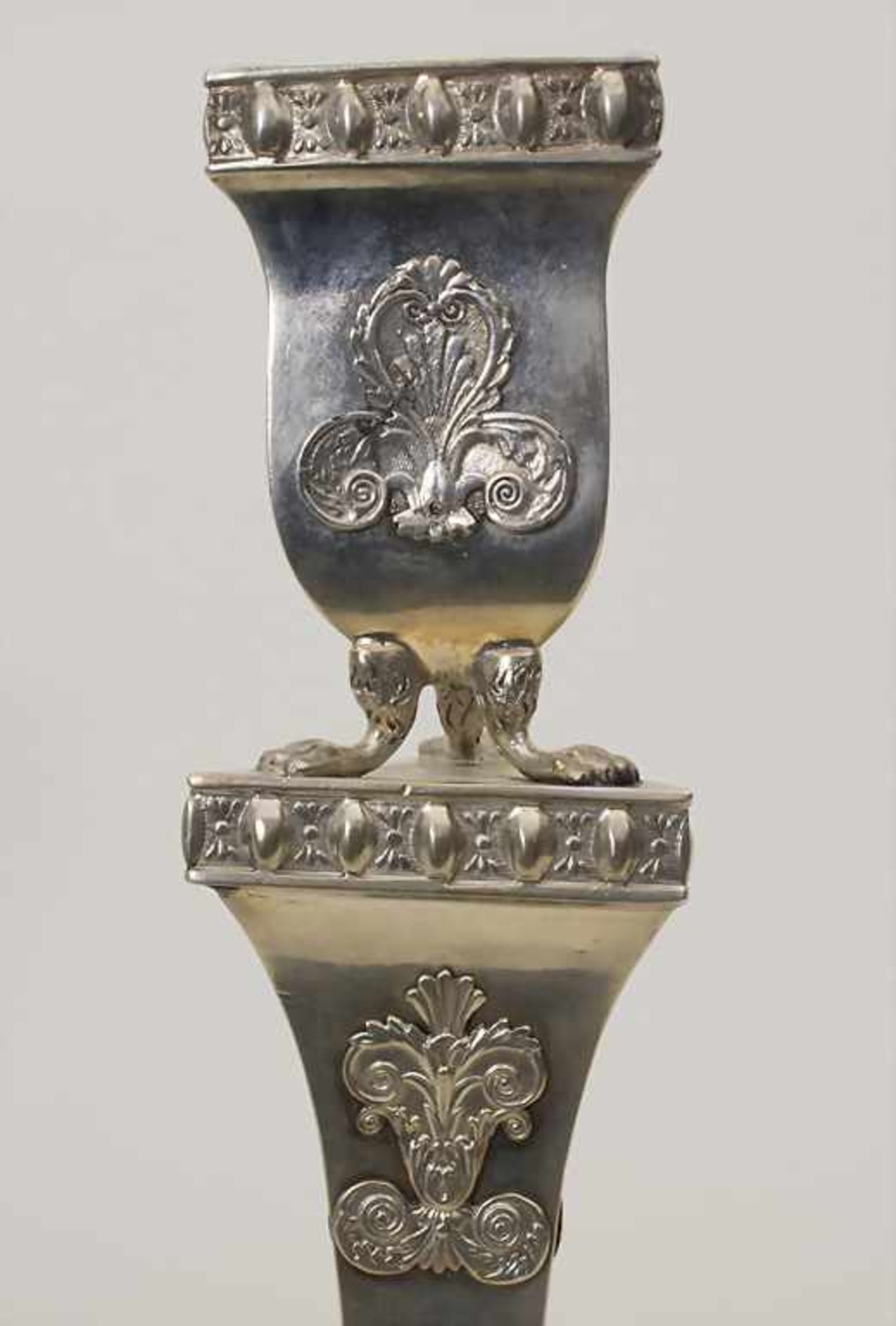 Empire Kerzenleuchter / An Empire silver candlestick, Weissenfels, um 1820 - Bild 6 aus 8