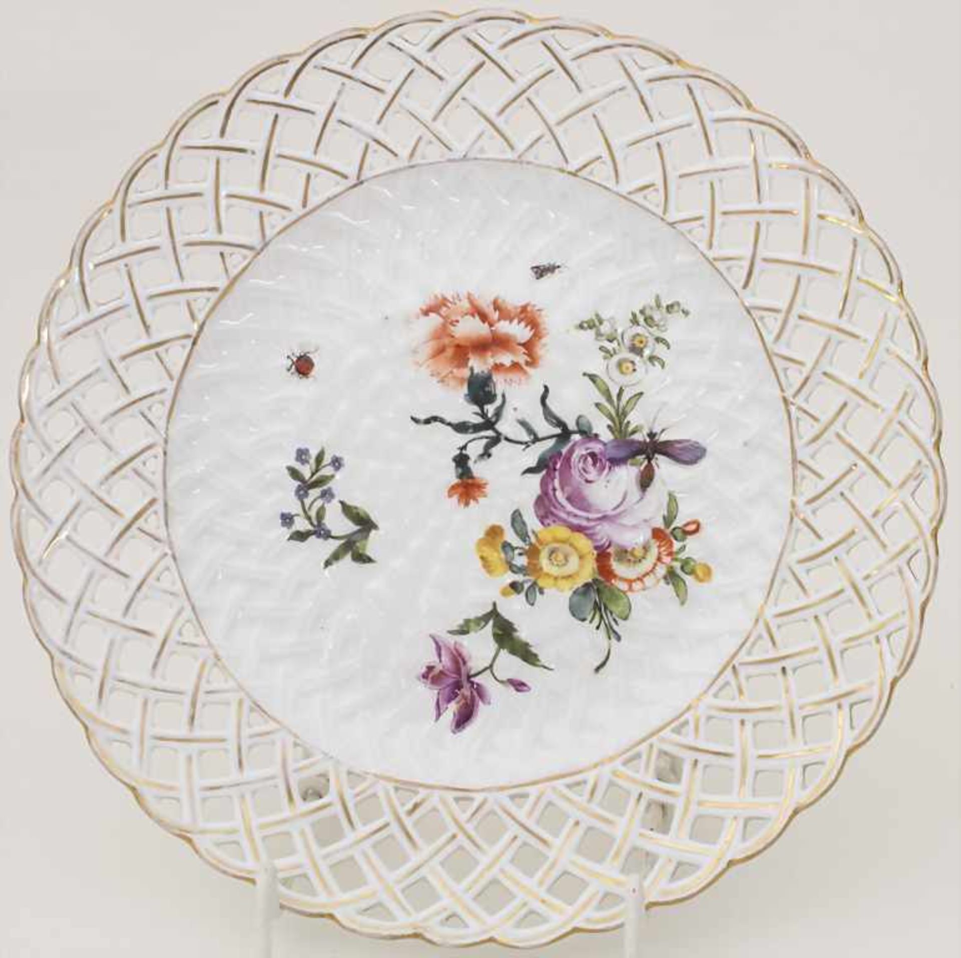 6 Korb-Teller / 6 plates, Meissen, um 1750 - Image 12 of 28