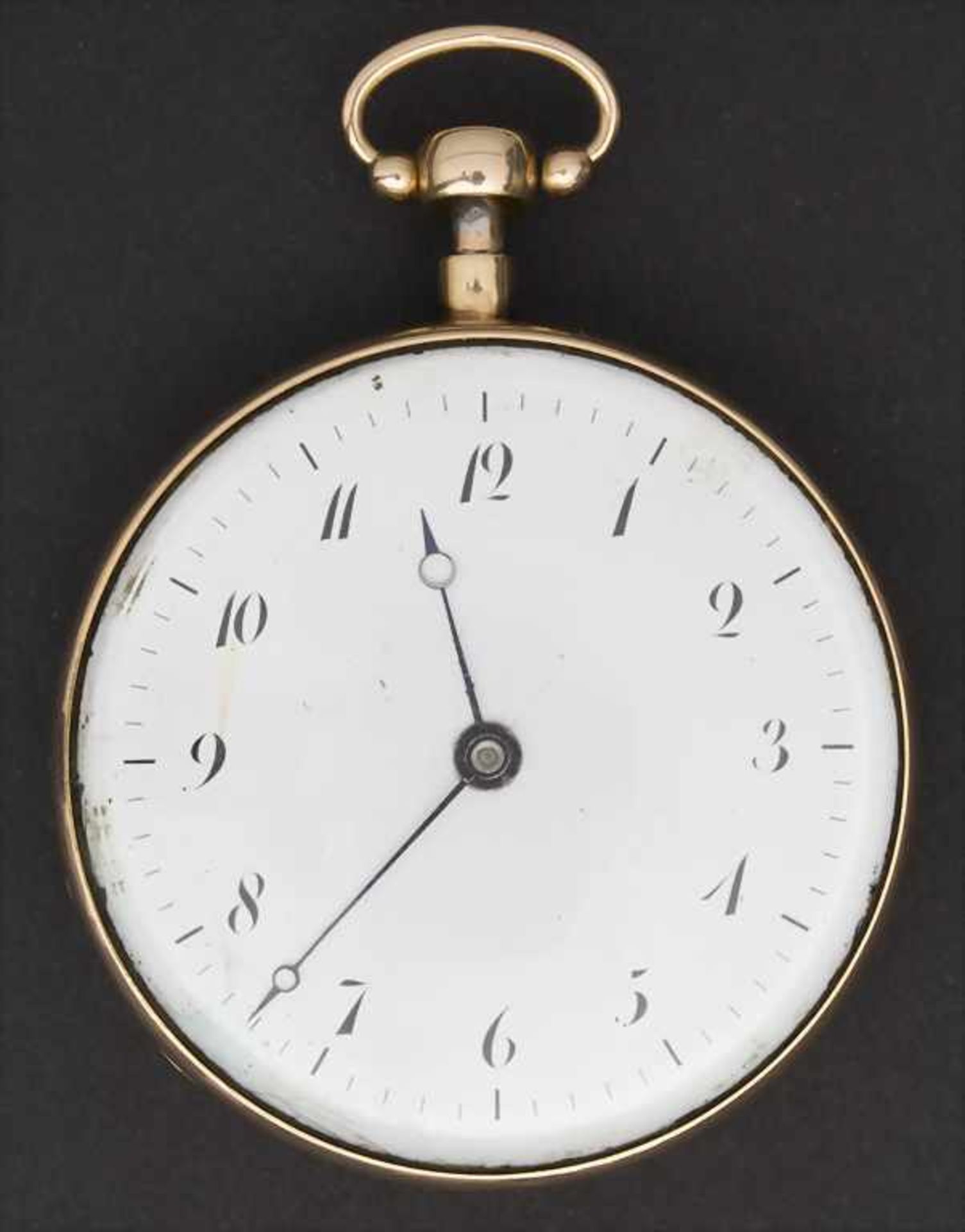 Offene Herrentaschenuhr ¼ Std.-Repetition / A pocket watch, Schweiz/Swiss, um 1820<
