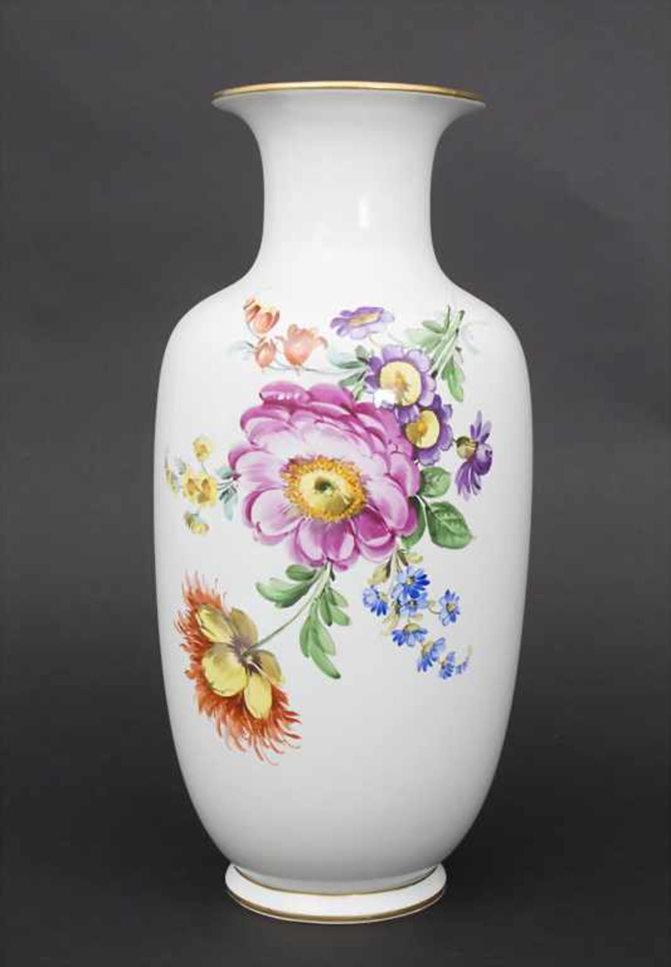 Vase mit Blumenmalerei / A vase with flowers, Carl Thieme, Potschappel, 20. Jh.