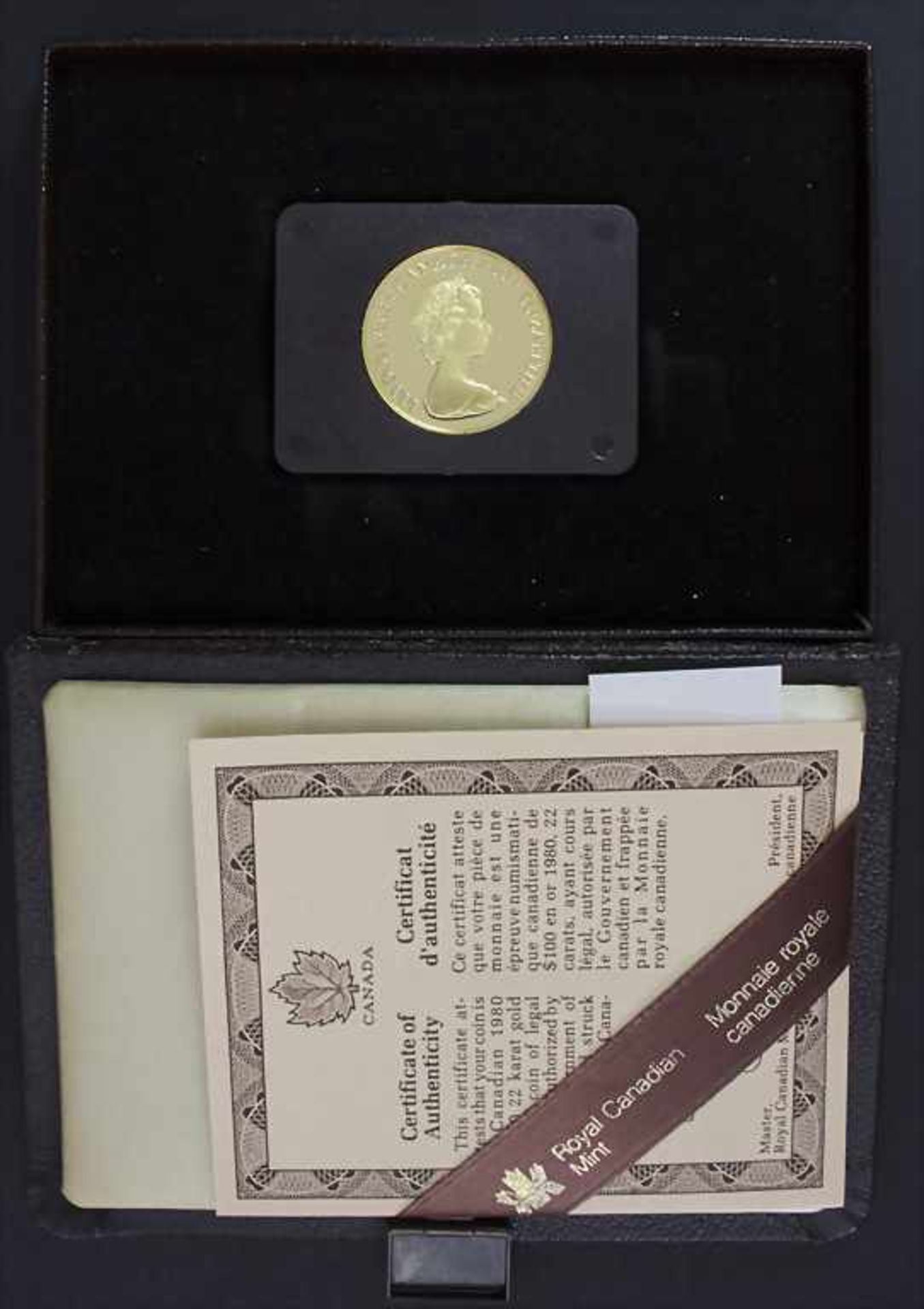 Anlage-Goldmünze 1/2 Unze / A gold coin 1/2 ounce, 100 Dollar, Kanada, 1980< - Bild 3 aus 3