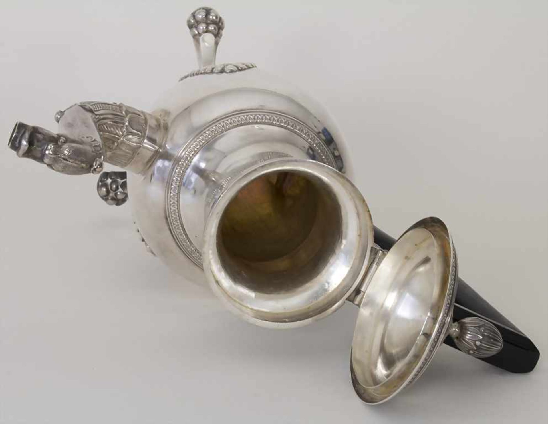 Empire Kanne / A silver Empire coffee pot, Rhone / Lyon, nach 1819 - Bild 5 aus 10