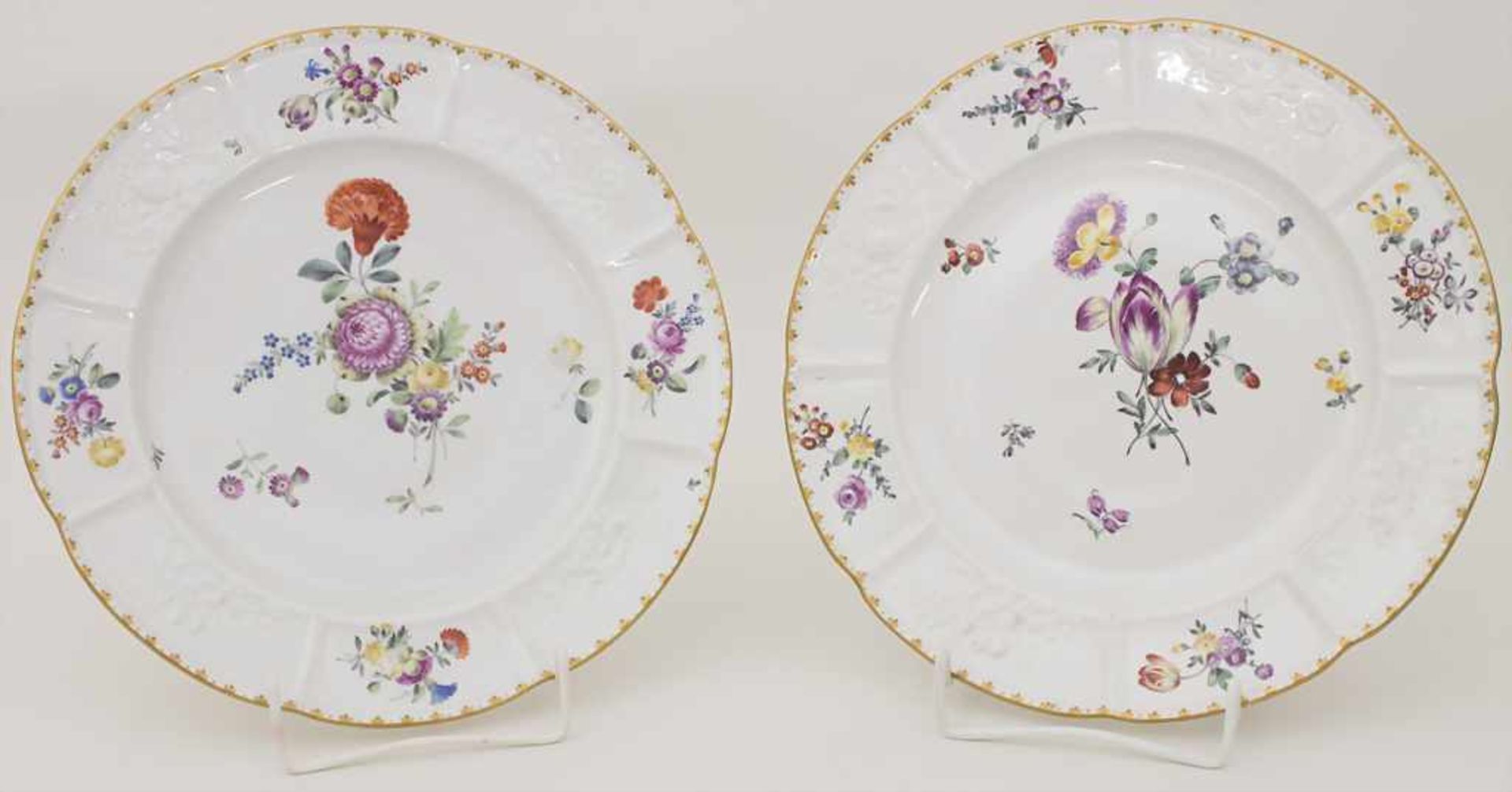 2 Teller / Two plates, Frankenthal, um 1771