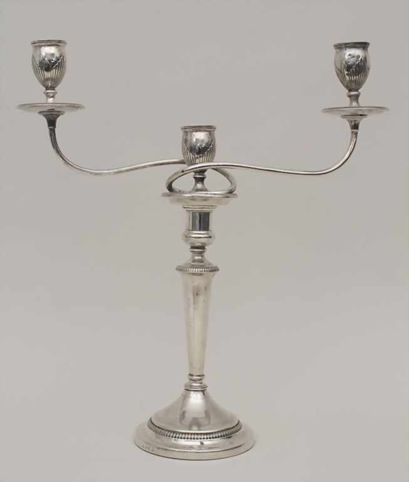 3-armiger Leuchter / A 3-arms silver chandelier, Nathaniel Smith & Co., Sheffield, um 1800