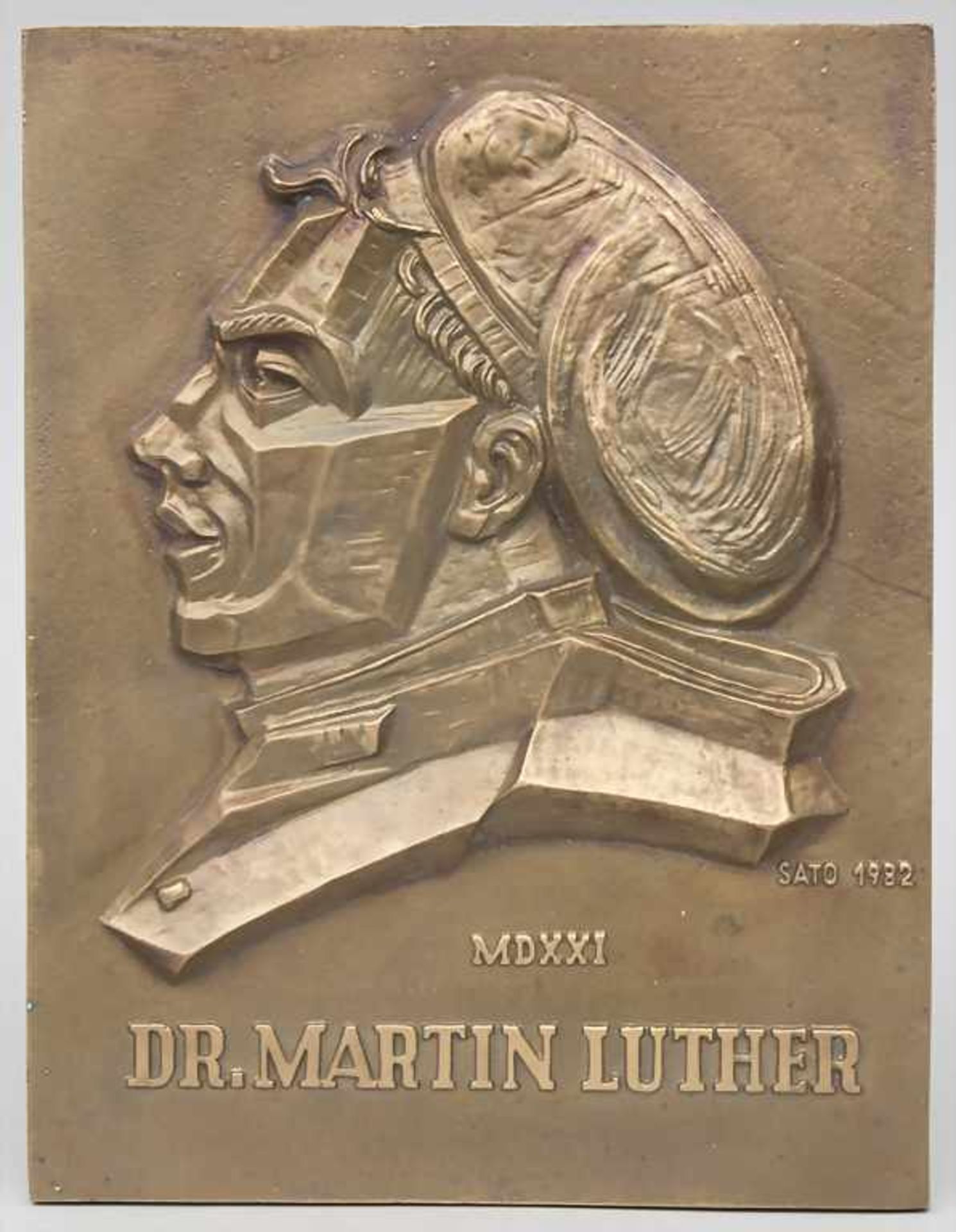 Hardy Schneider-Sato (1919-2002), Bronzerelief 'Dr. Martin Luther' / A bronze relief 'Dr. Martin