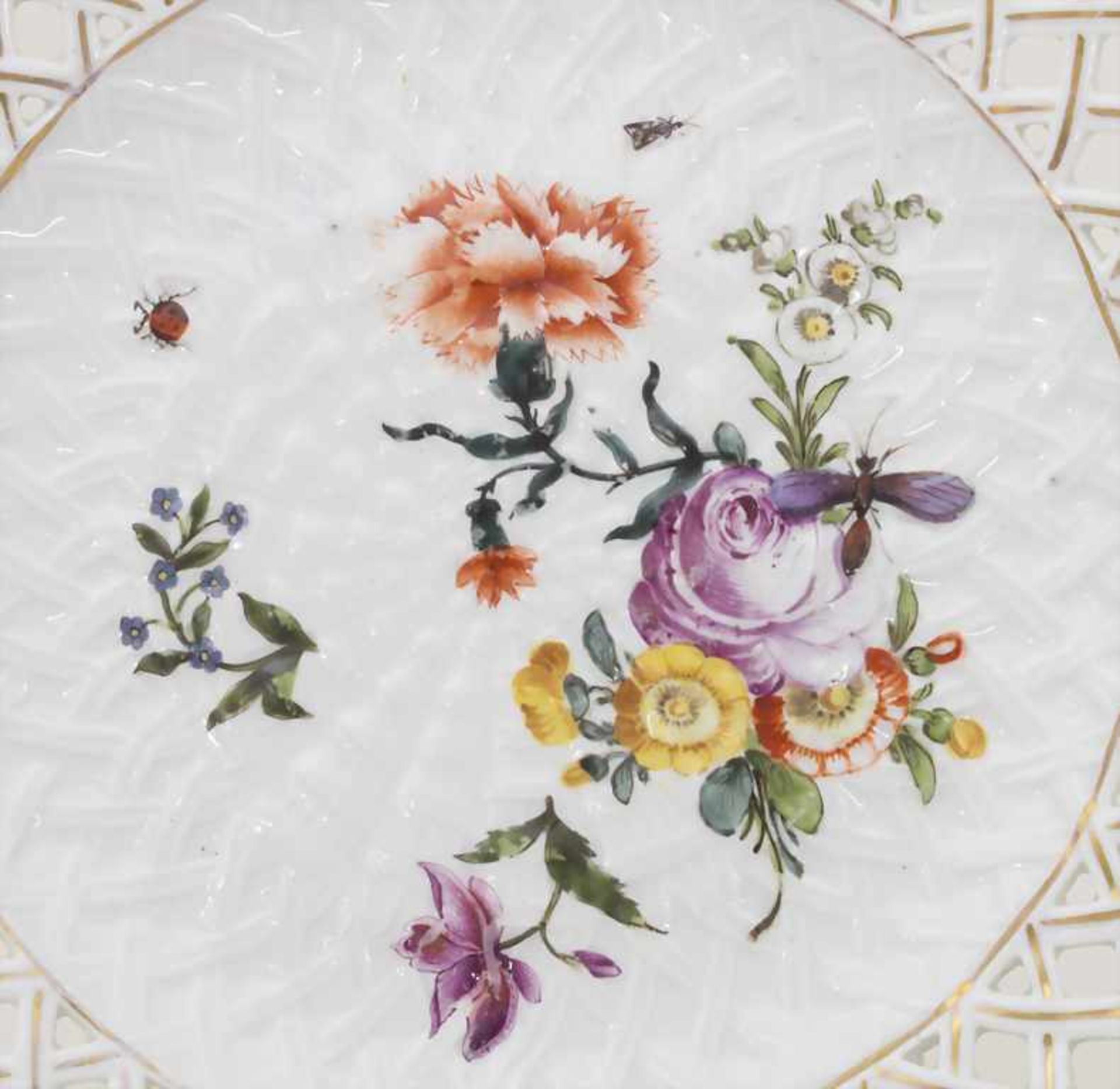 6 Korb-Teller / 6 plates, Meissen, um 1750 - Image 14 of 28