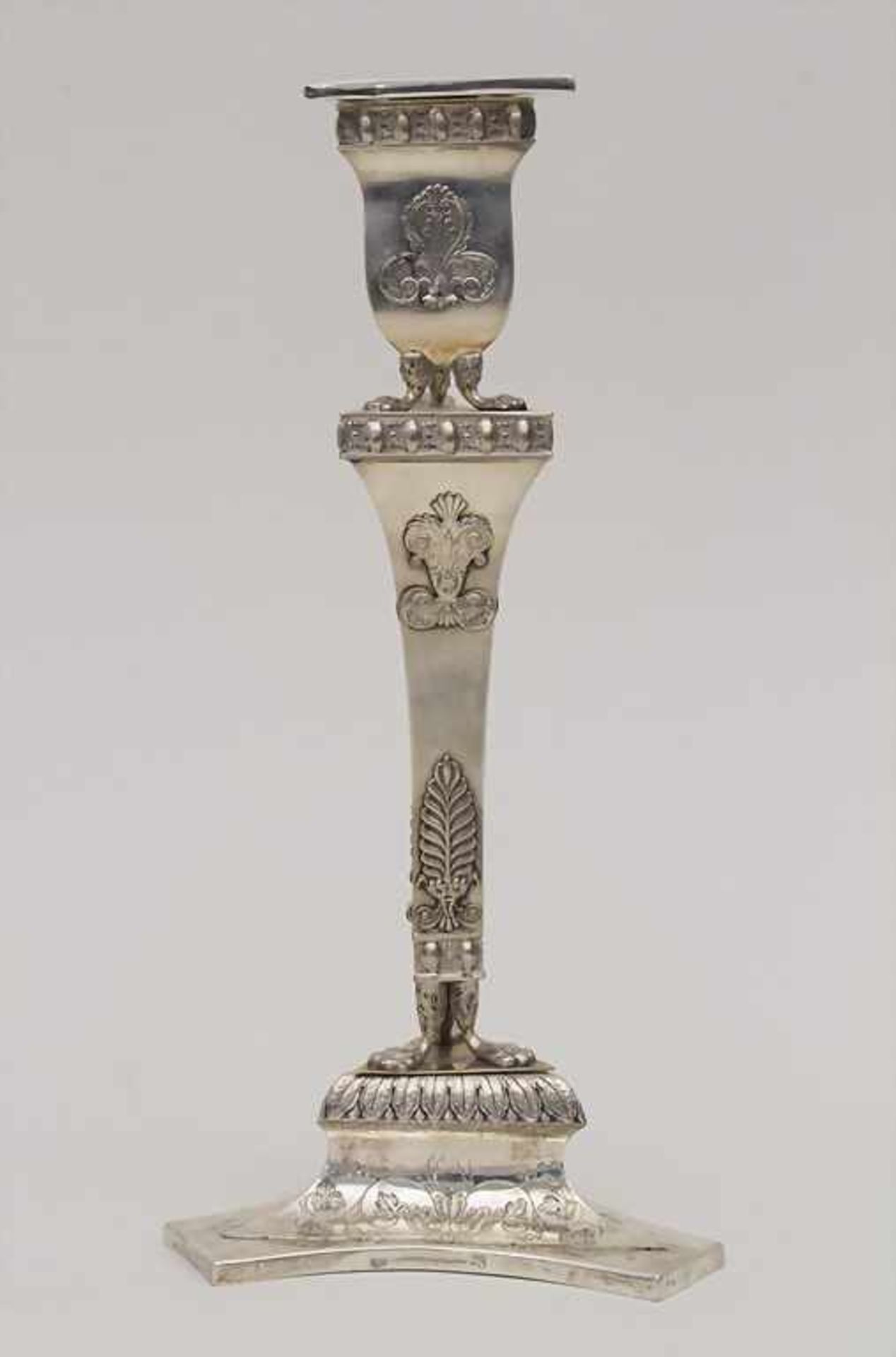 Empire Kerzenleuchter / An Empire silver candlestick, Weissenfels, um 1820 - Bild 2 aus 8