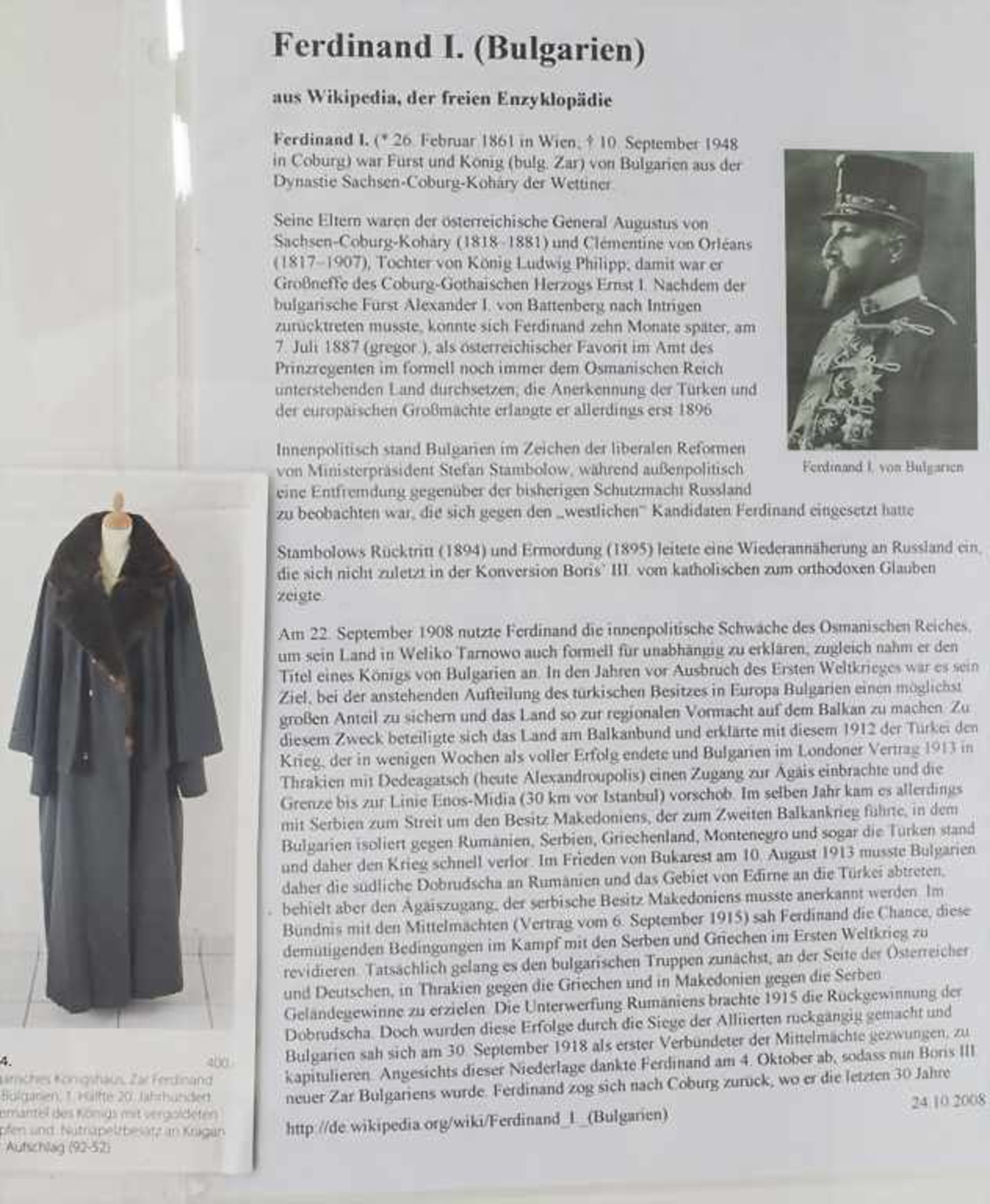 Militär-Mantel, wohl Zar Ferdinands v. Bulgarien / A military coat, probably by the czar of - Image 4 of 4