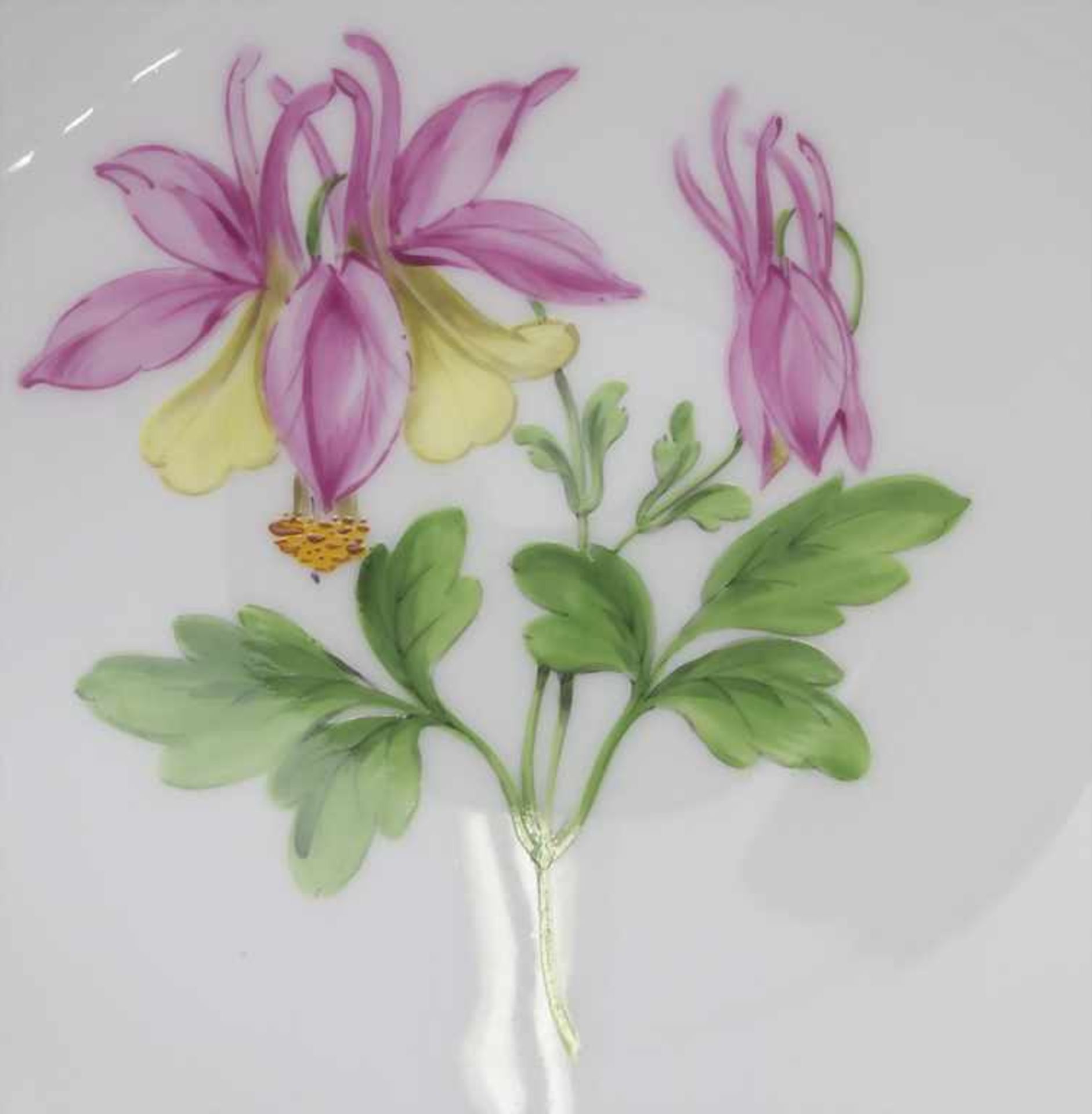 Satz von 9 Konfekttellern mit Blumenmalerei / A set of 9 small plates with flowers - Image 2 of 5