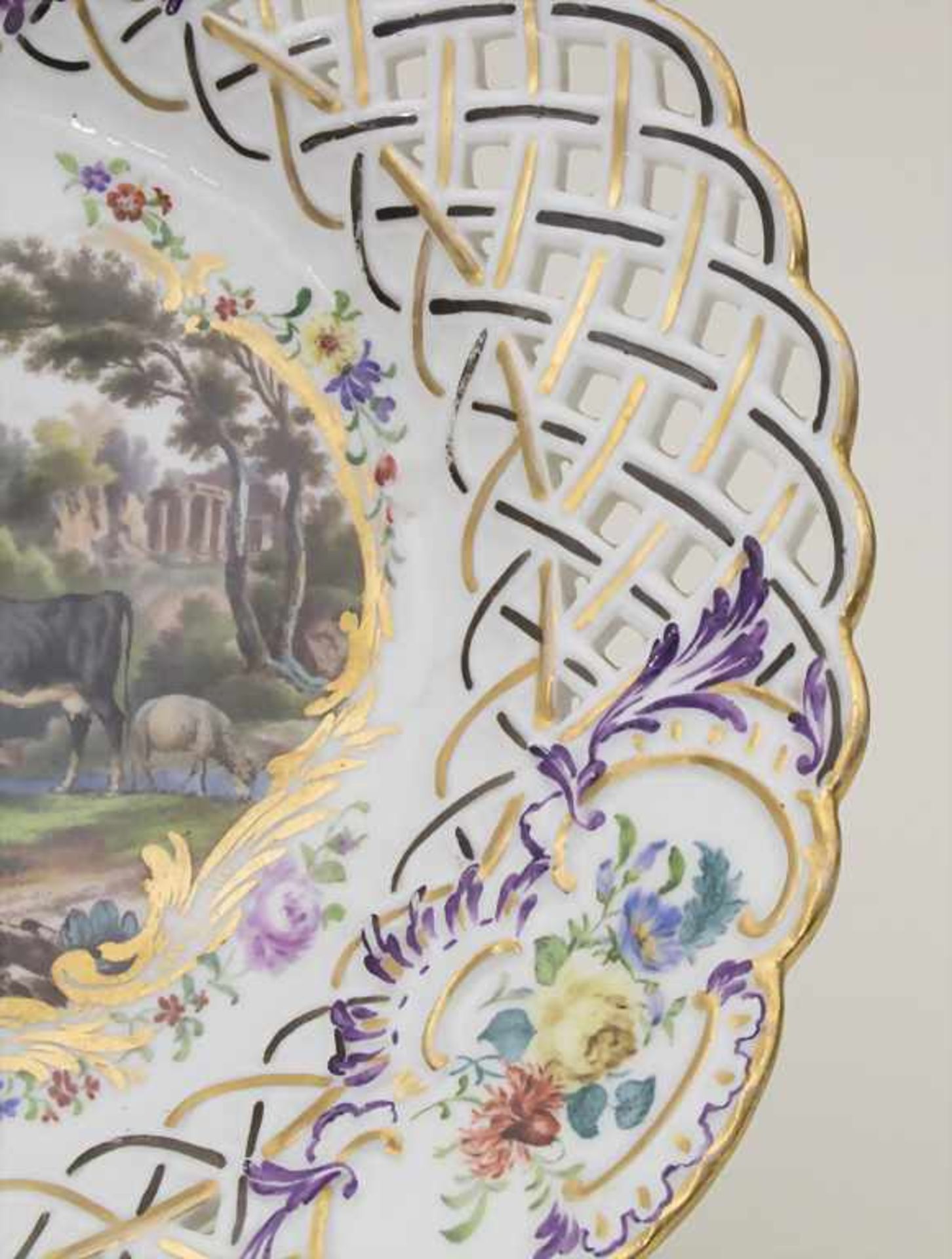 Korb-Teller / A plate, Meissen, um 1780 - Image 3 of 5