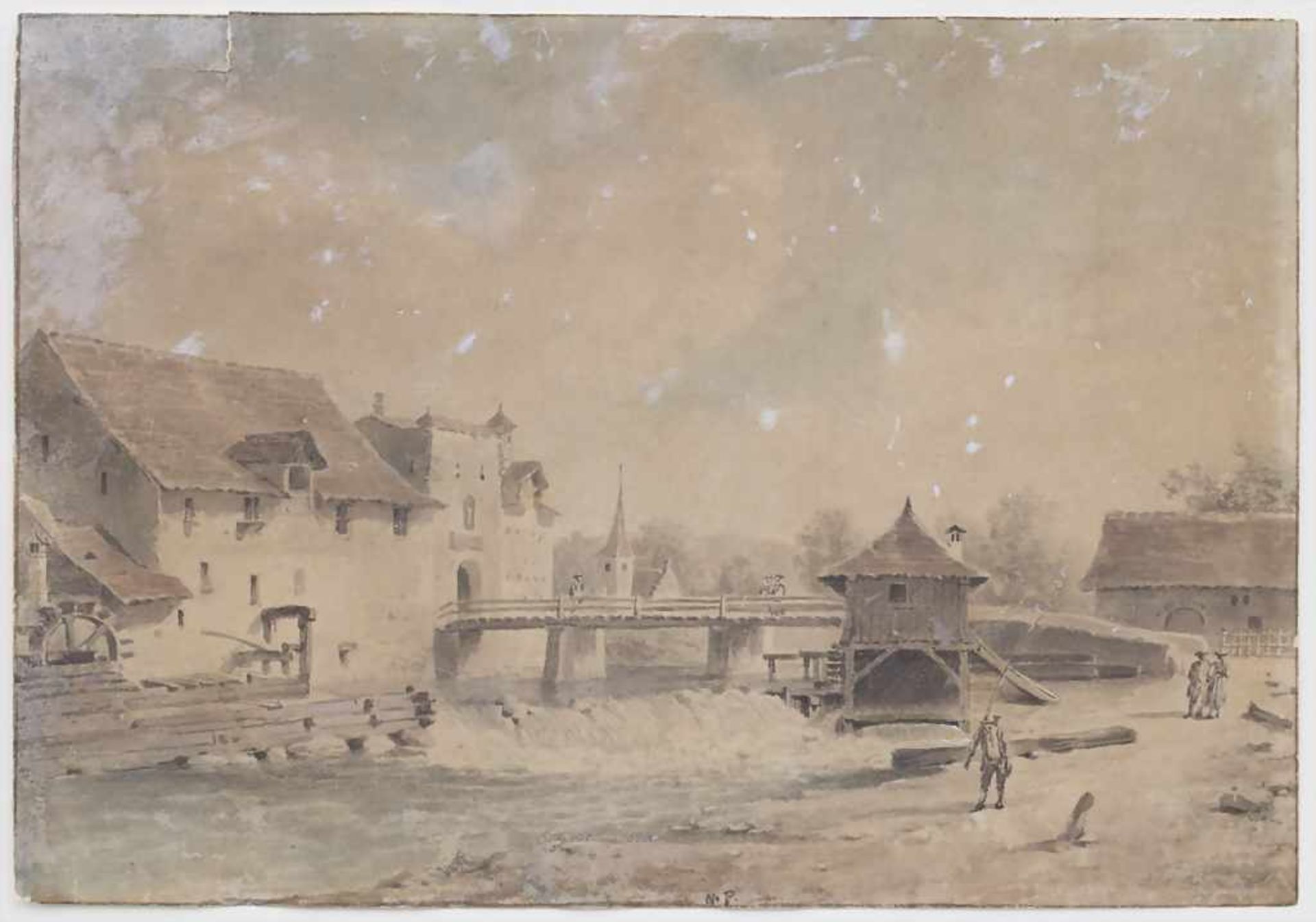 Alexis Nicolas Perignon (1726-1782), 'Blick auf eine Mühle mit Wehr' / 'View on a mill with weir'