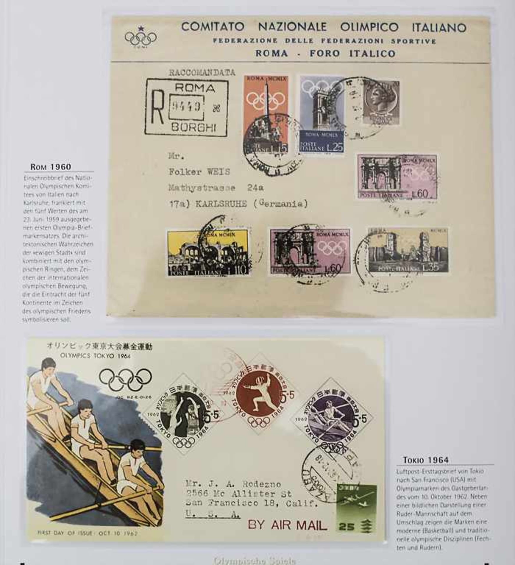 Briefmarken Themensammlung 'Olympische Spiele 1948 - 2004'