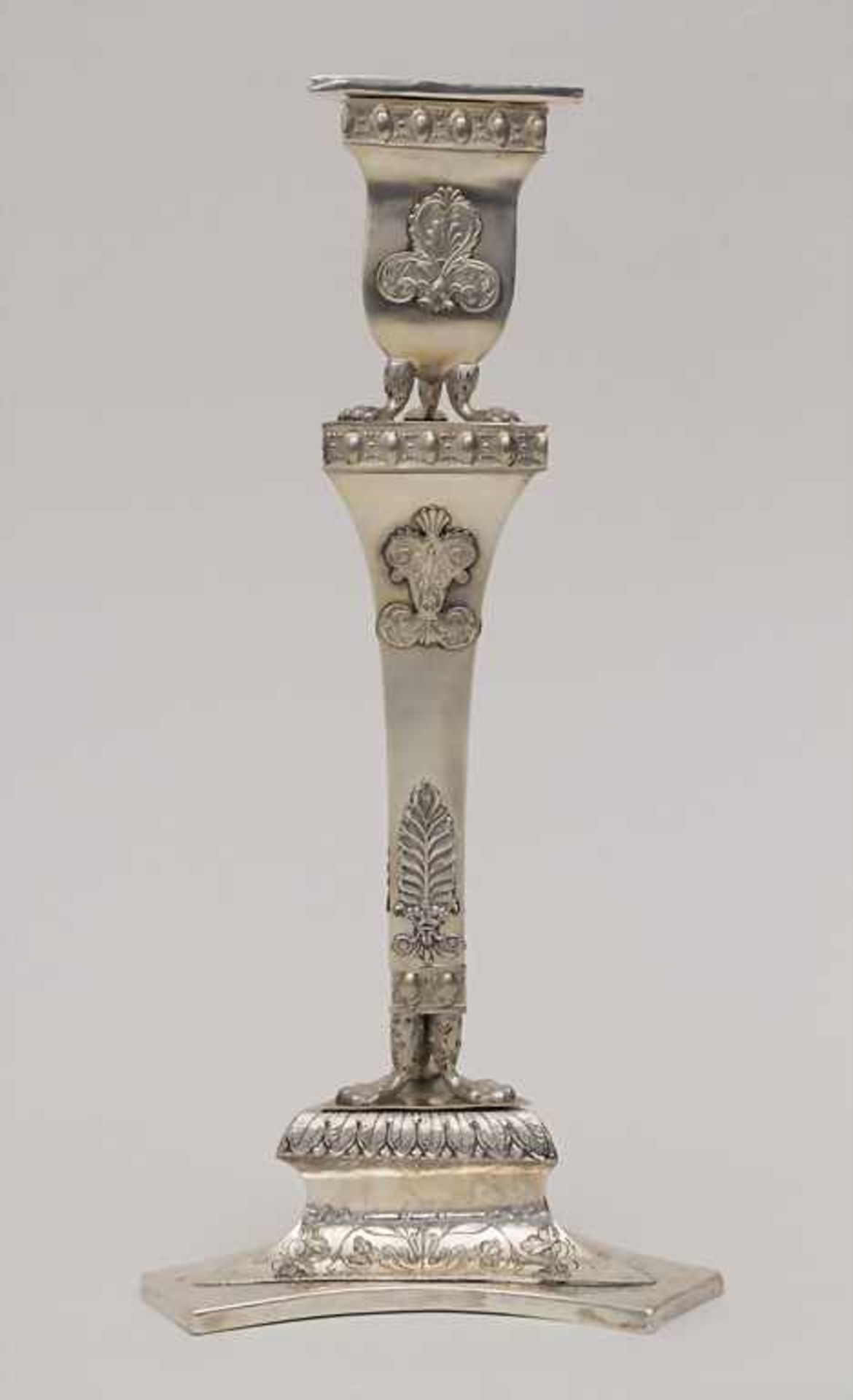 Empire Kerzenleuchter / An Empire silver candlestick, Weissenfels, um 1820 - Bild 3 aus 8