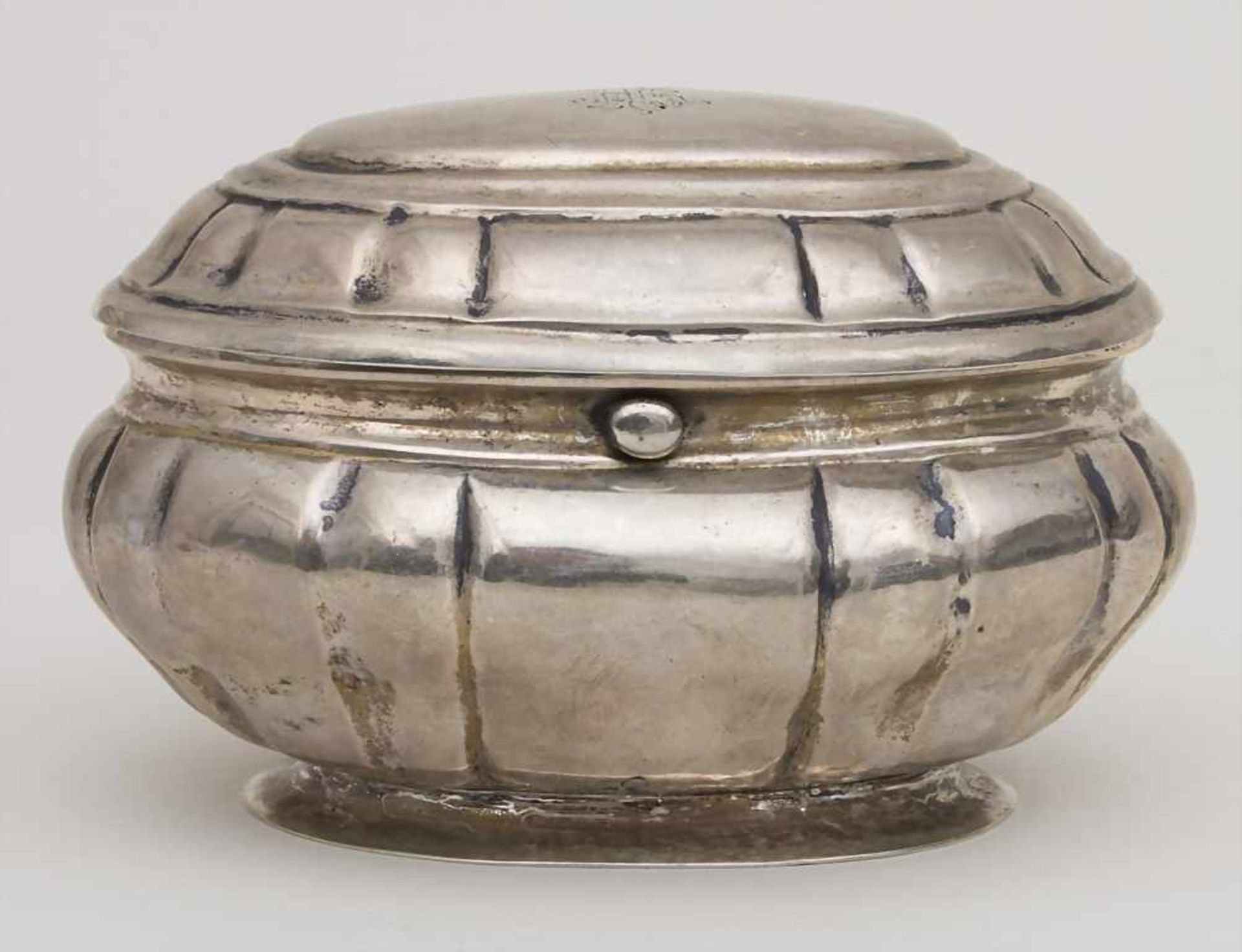 Barock Dose / A Baroque silver sugar box, Johann Adolph Borns, Bautzen (Sachsen), um 1745