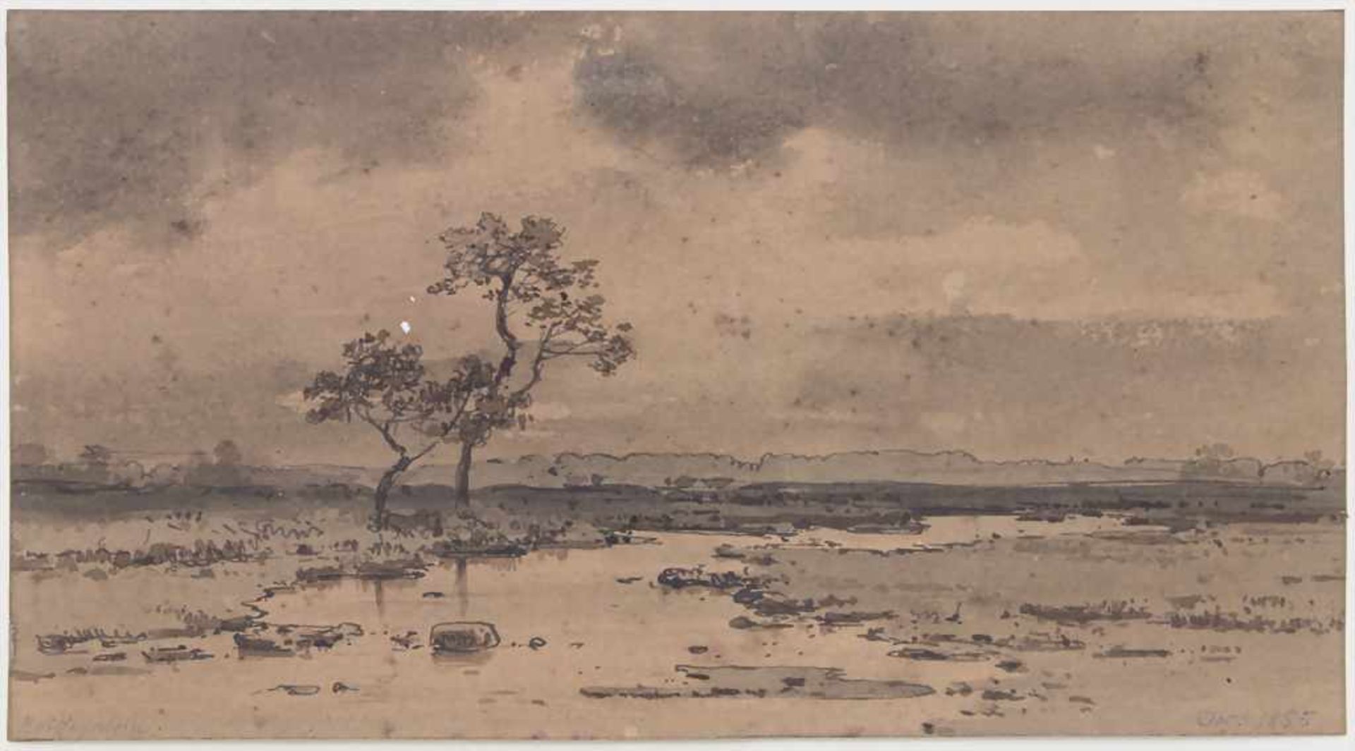 Karl Theodor Reiffenstein (1820-1893), 'Flusslandschaft vor dem Gewitter' / 'A riverscape before the