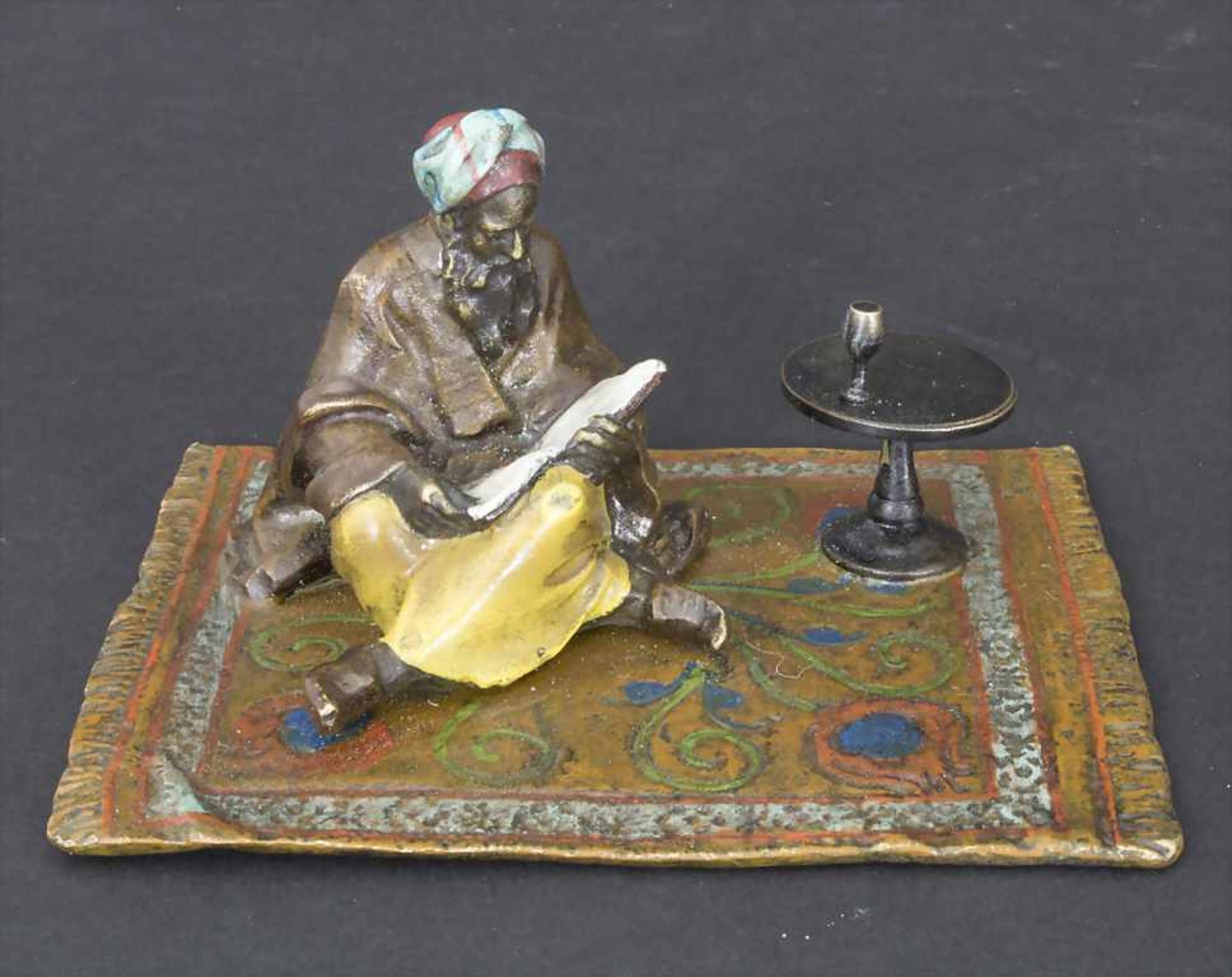 Wiener Bronze, 'Orientale auf Teppich beim Lesen', Bergmann Franz, 1. Hälfte 20. Jh.<