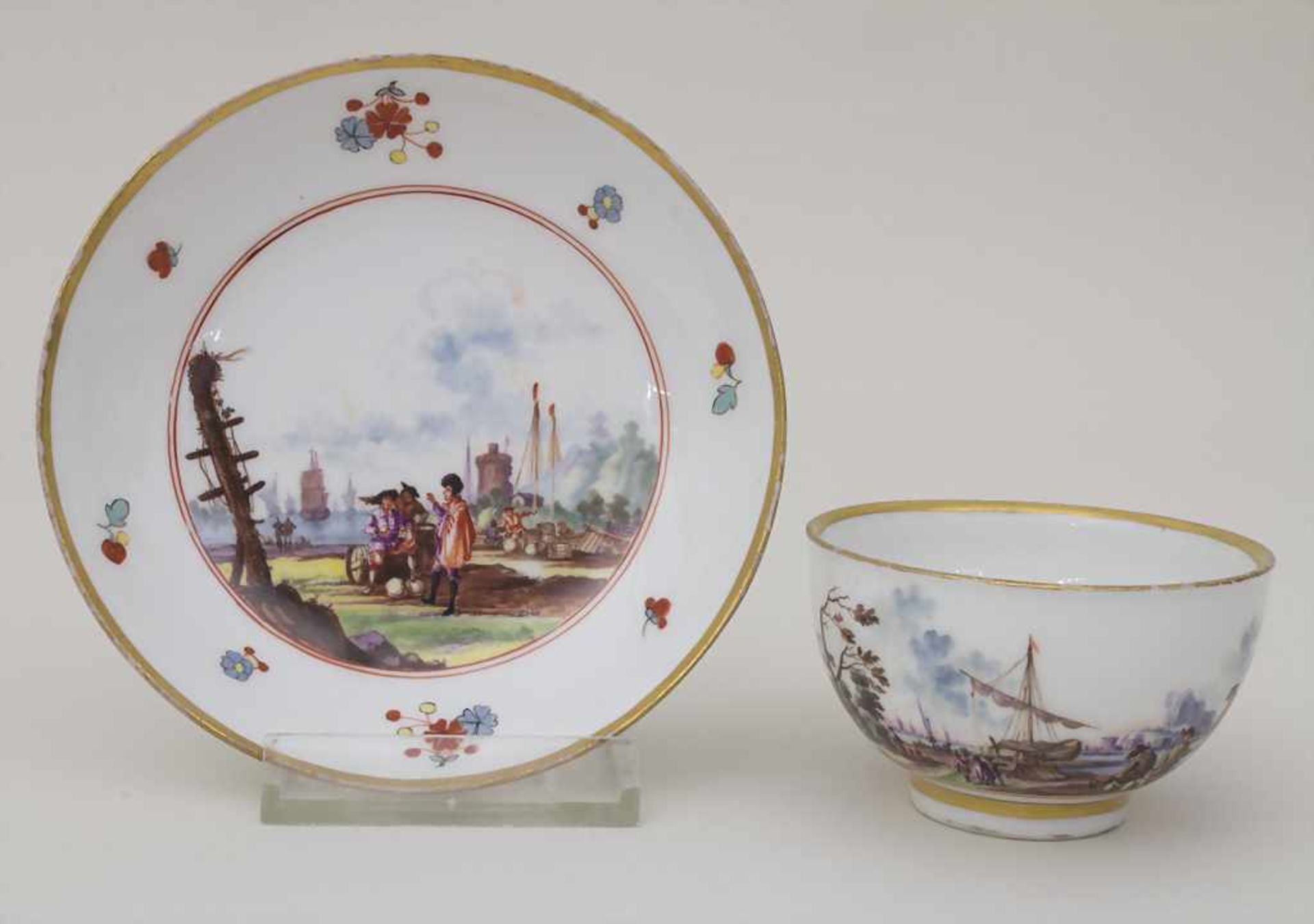 Koppchen mit Unterschale / A tea cup and saucer, Meissen, um 1735