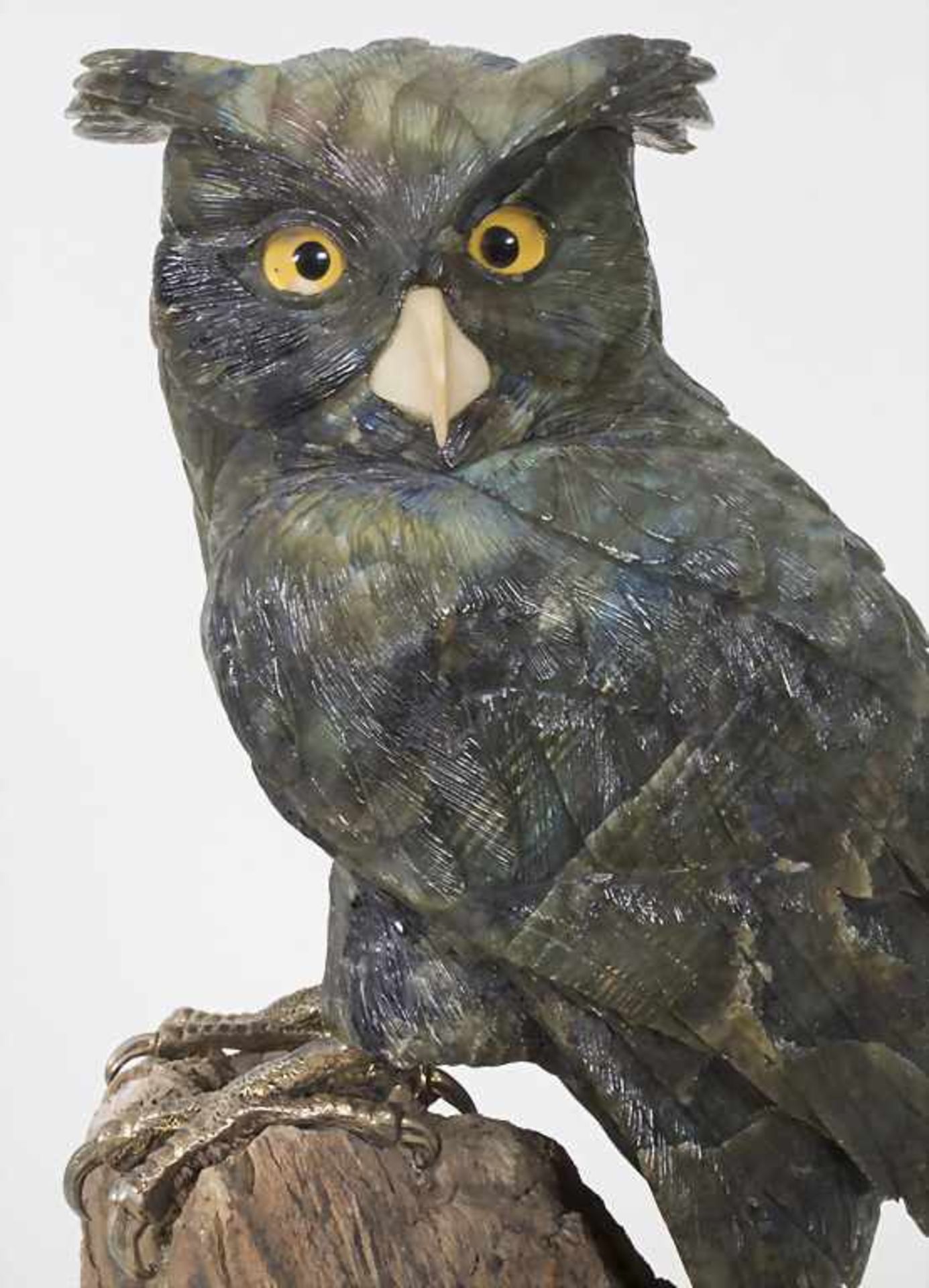 Steinkauz / A little owl, Atelier Reiner Stein. Veitsrodt, Idar-Oberstein. 20. Jh. - Image 5 of 5
