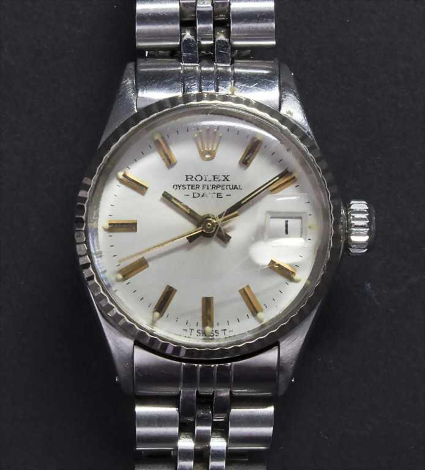 Damenarmbanduhr / A ladies wrist watch, Rolex Oyster Perpetual Date, Schweiz, um 1980