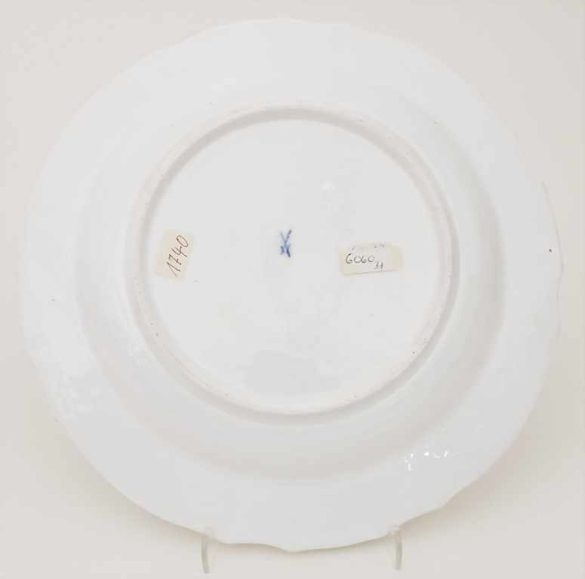 Barock Teller 'Gelber Löwe' / A plate, Meissen, 1740-1750< - Bild 4 aus 5