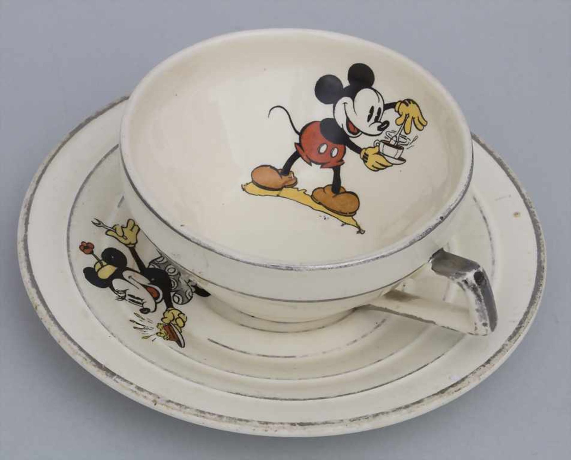Paar Art Déco Mickey Maus Tassen und Untertassen / A pair of Art Deco Disney collectables Mickey - Image 2 of 3