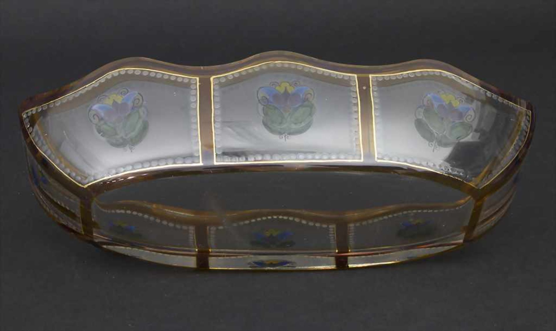 Jugendstil Schale mit Transparentemaildekor / An Art Nouveau bowl with transparent enamel decor, - Image 4 of 5