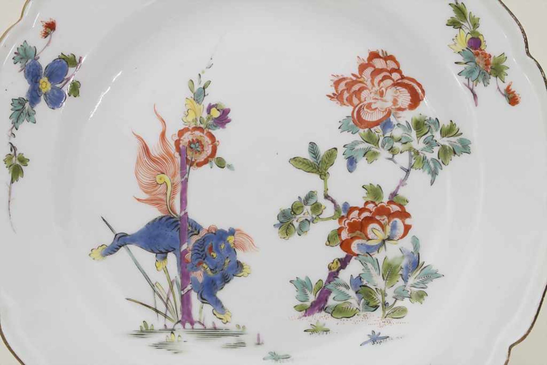 Barock-Indisch-Teller / A Baroque plate with 'Corean lion', Meissen, um 1735 - Image 2 of 5