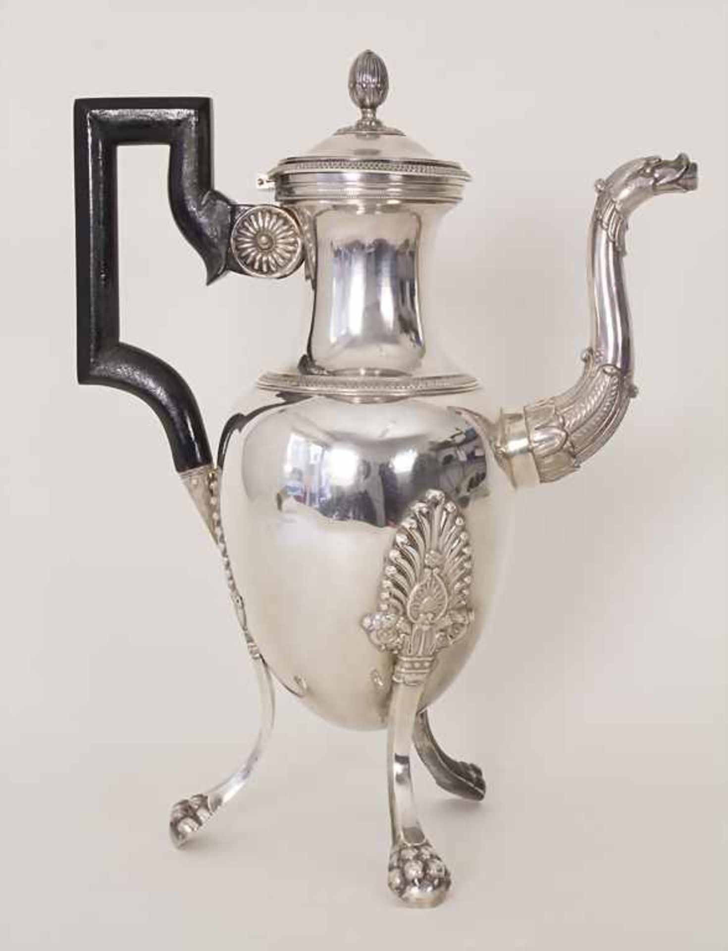 Empire Kanne / A silver Empire coffee pot, Rhone / Lyon, nach 1819 - Bild 3 aus 10