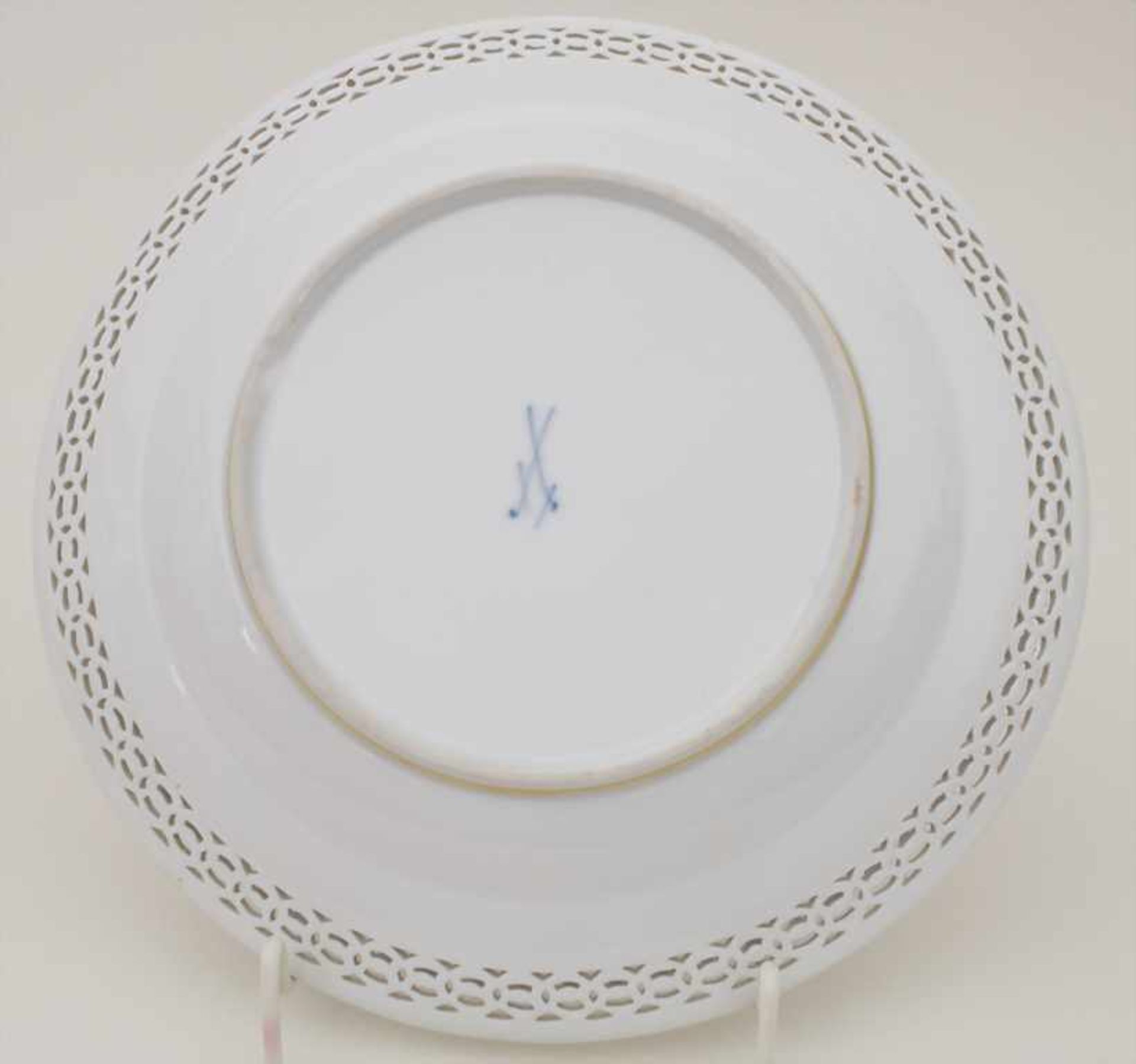 3 Korb-Teller / 3 plates, Meissen, 19. Jh. - Bild 10 aus 11