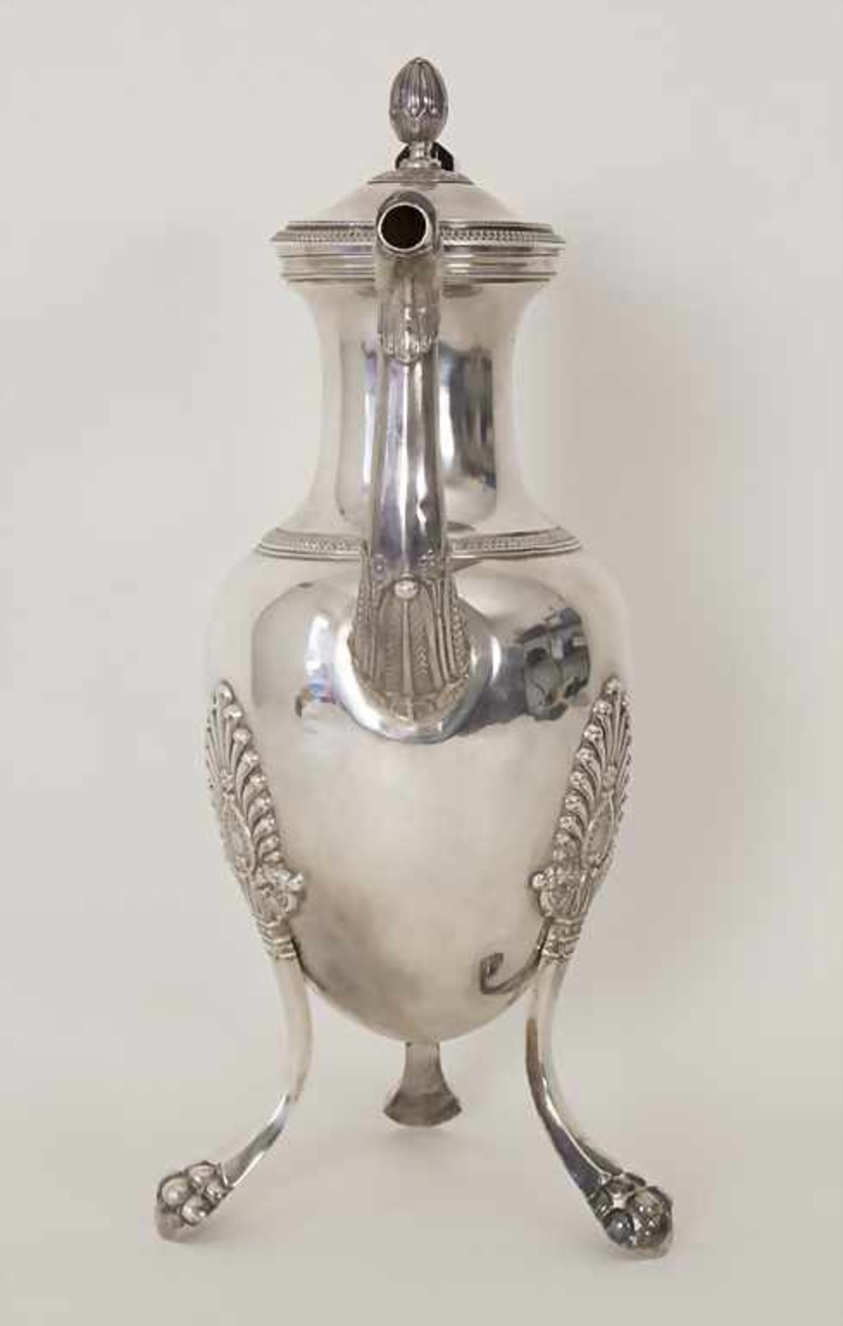 Empire Kanne / A silver Empire coffee pot, Rhone / Lyon, nach 1819 - Bild 2 aus 10