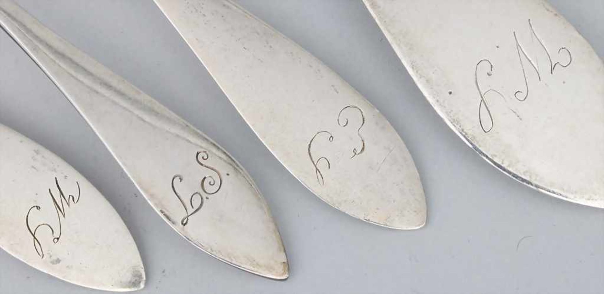 Konvolut Silberlöffel / A set of silver spoons, deutsch, 19. Jh.< - Bild 4 aus 5