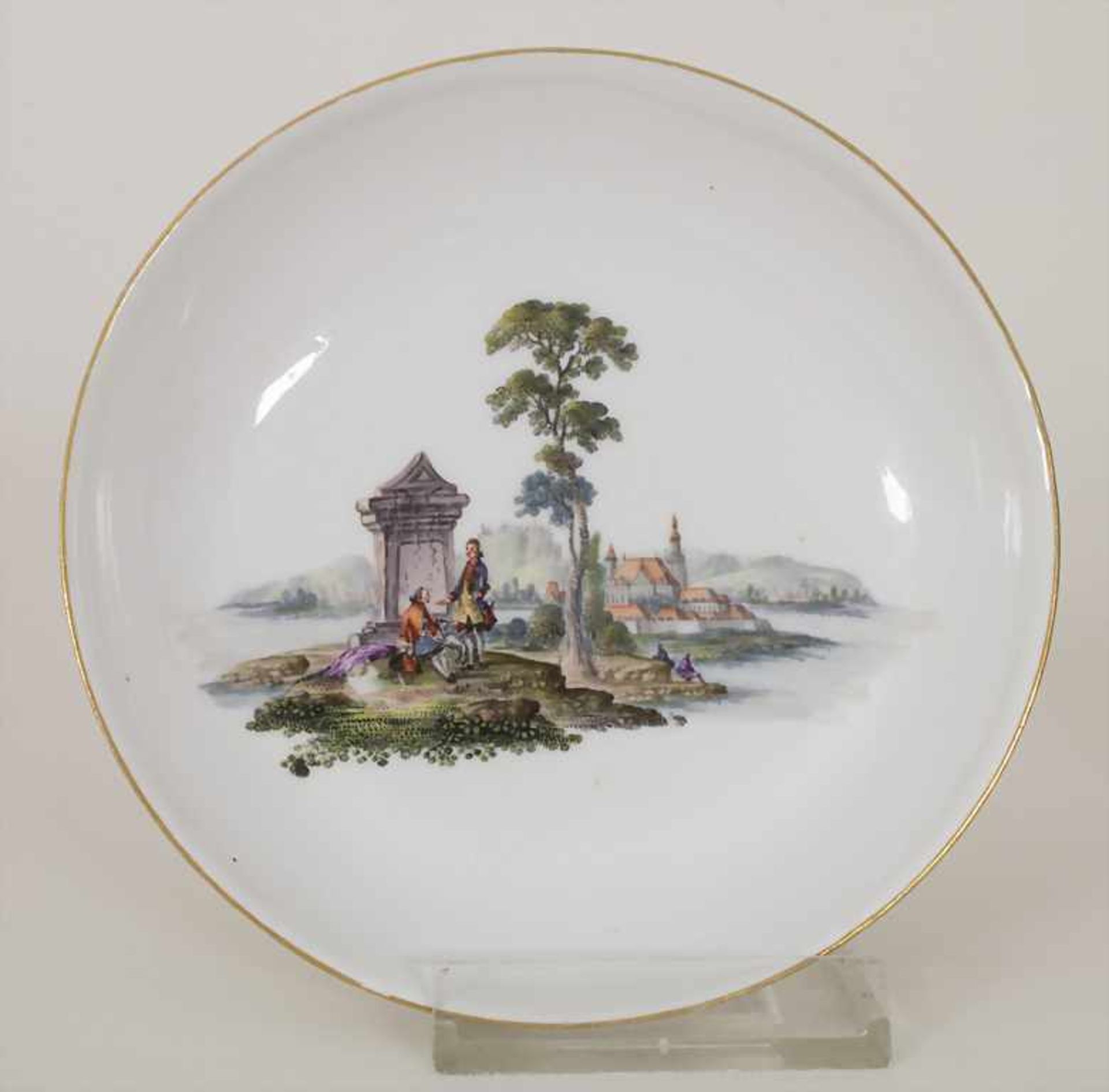 Tasse und UT mit Uferlandschaften / A tea bowl and saucer with river landscapes, Meissen, um - Bild 4 aus 11