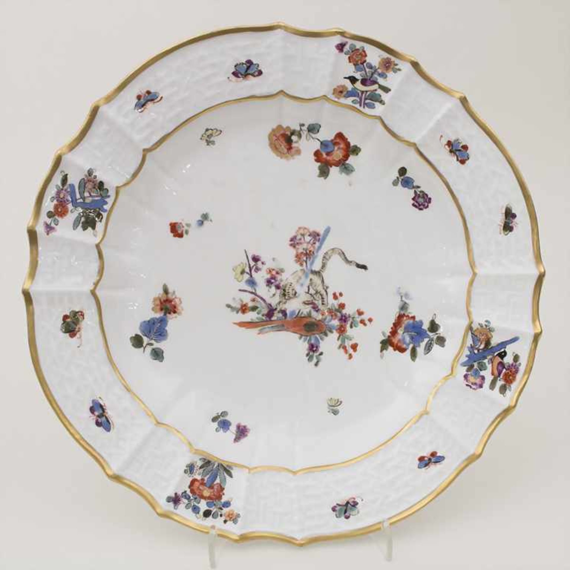 Barock Teller 'Gelber Löwe' / A plate, Meissen, 1740-1750<