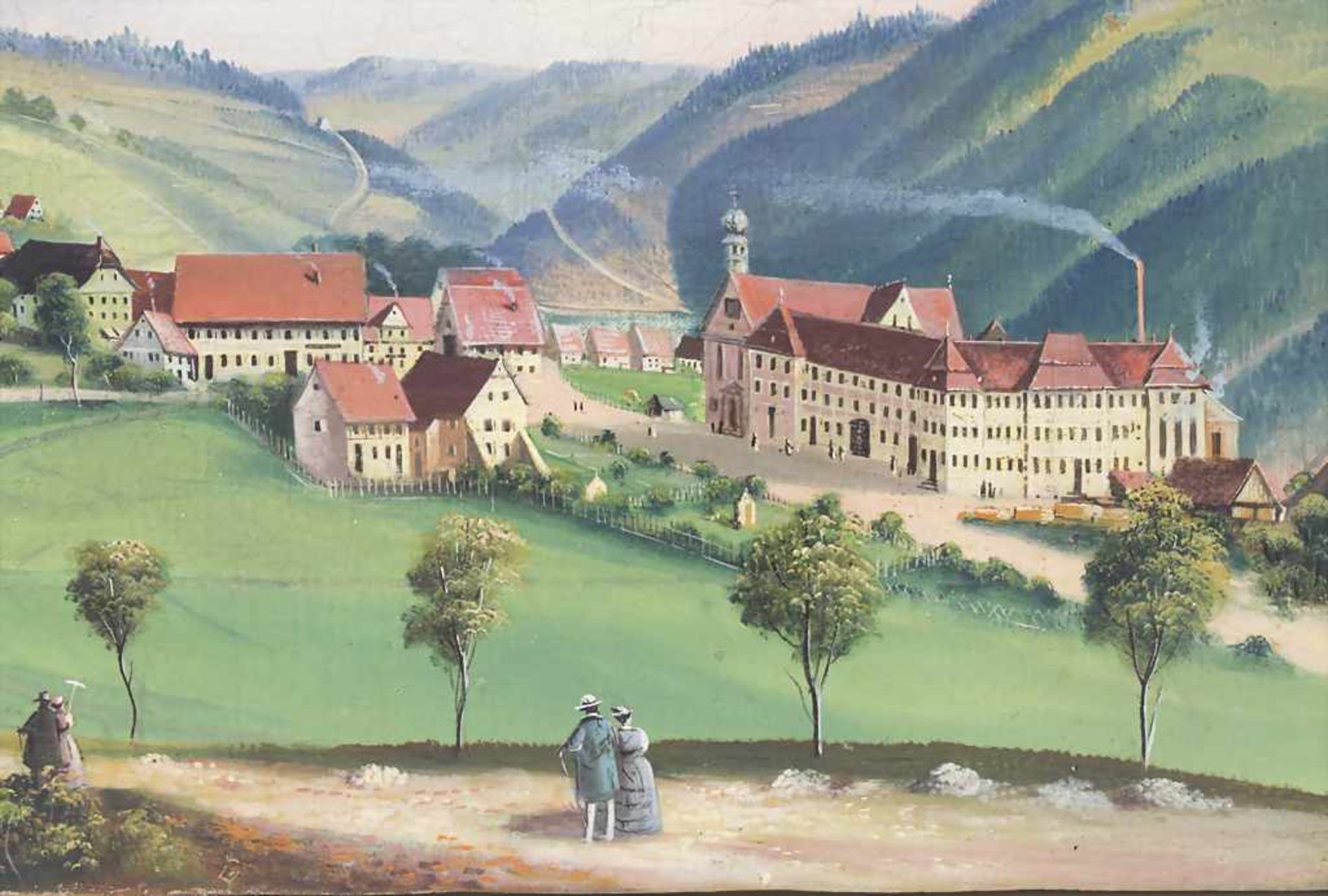 Nikolaus Ganter (1809 Eisenbach -1886 Friedenweiler) , 'Blick auf das Friedenweiler Kloster' / 'A - Bild 2 aus 5
