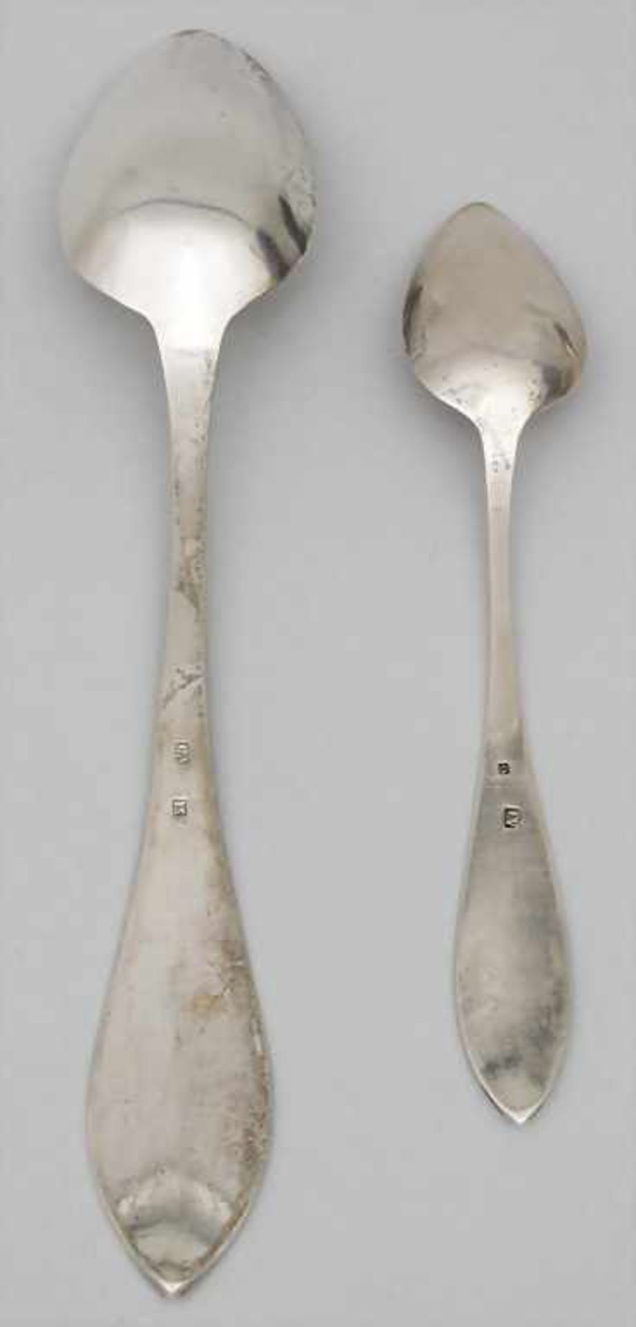 Konvolut Silberlöffel / A set of silver spoons, deutsch, 19. Jh.< - Bild 3 aus 5