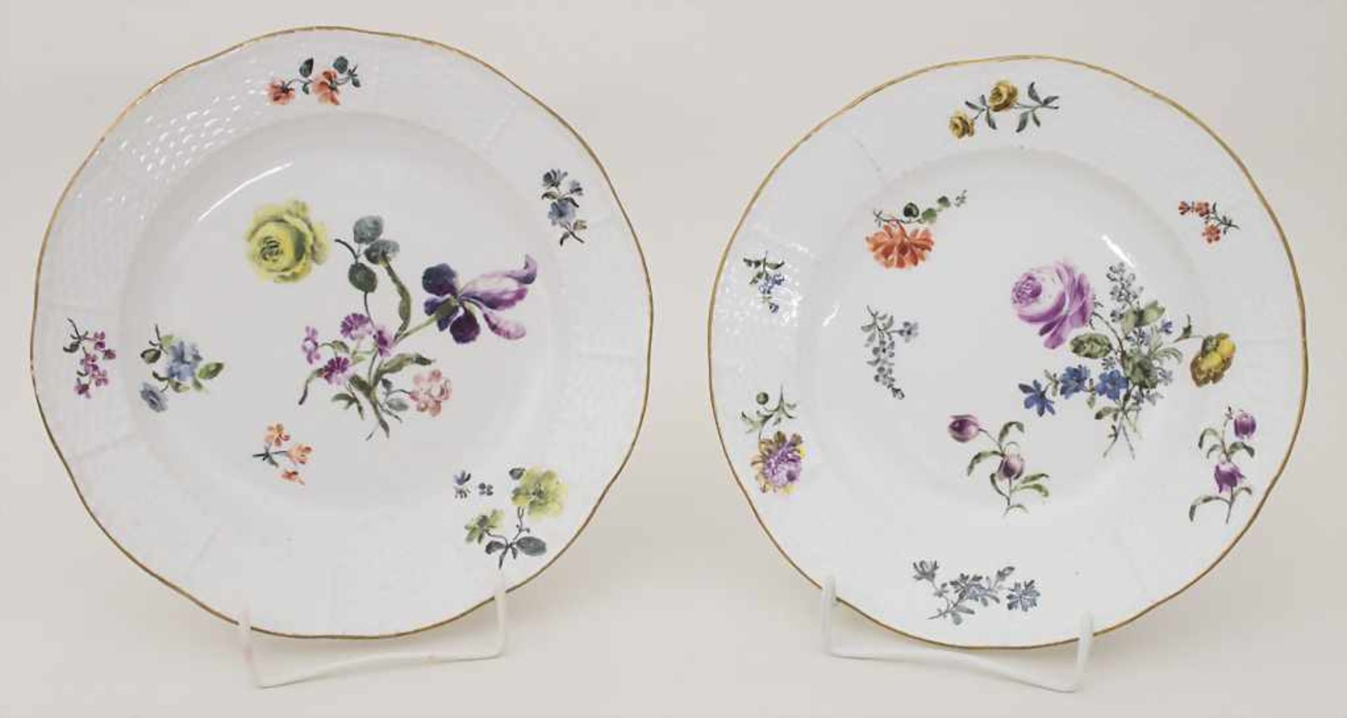 2 Teller / Two plates, Meissen, um 1760