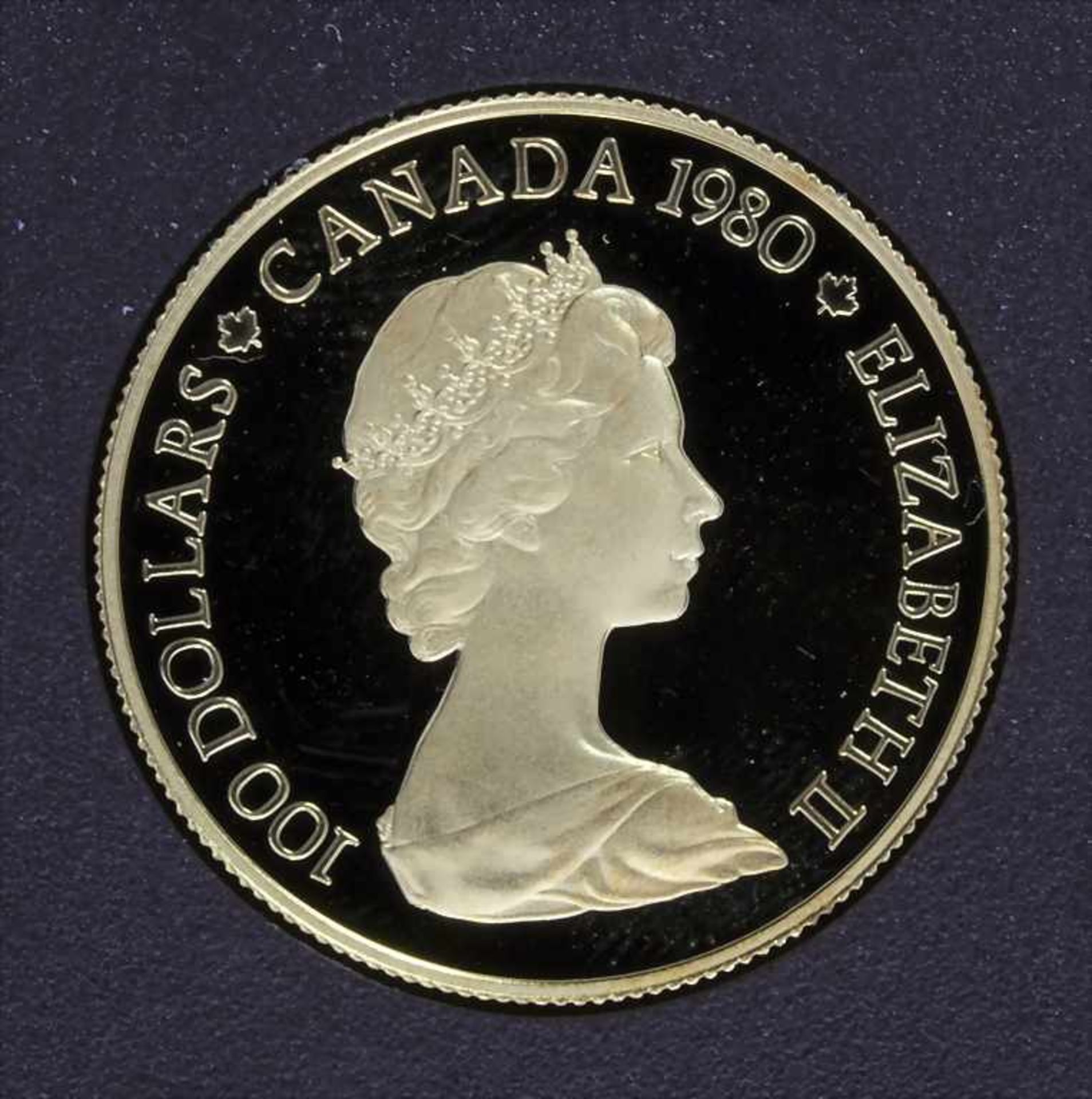 Anlage-Goldmünze 1/2 Unze / A gold coin 1/2 ounce, 100 Dollar, Kanada, 1980<