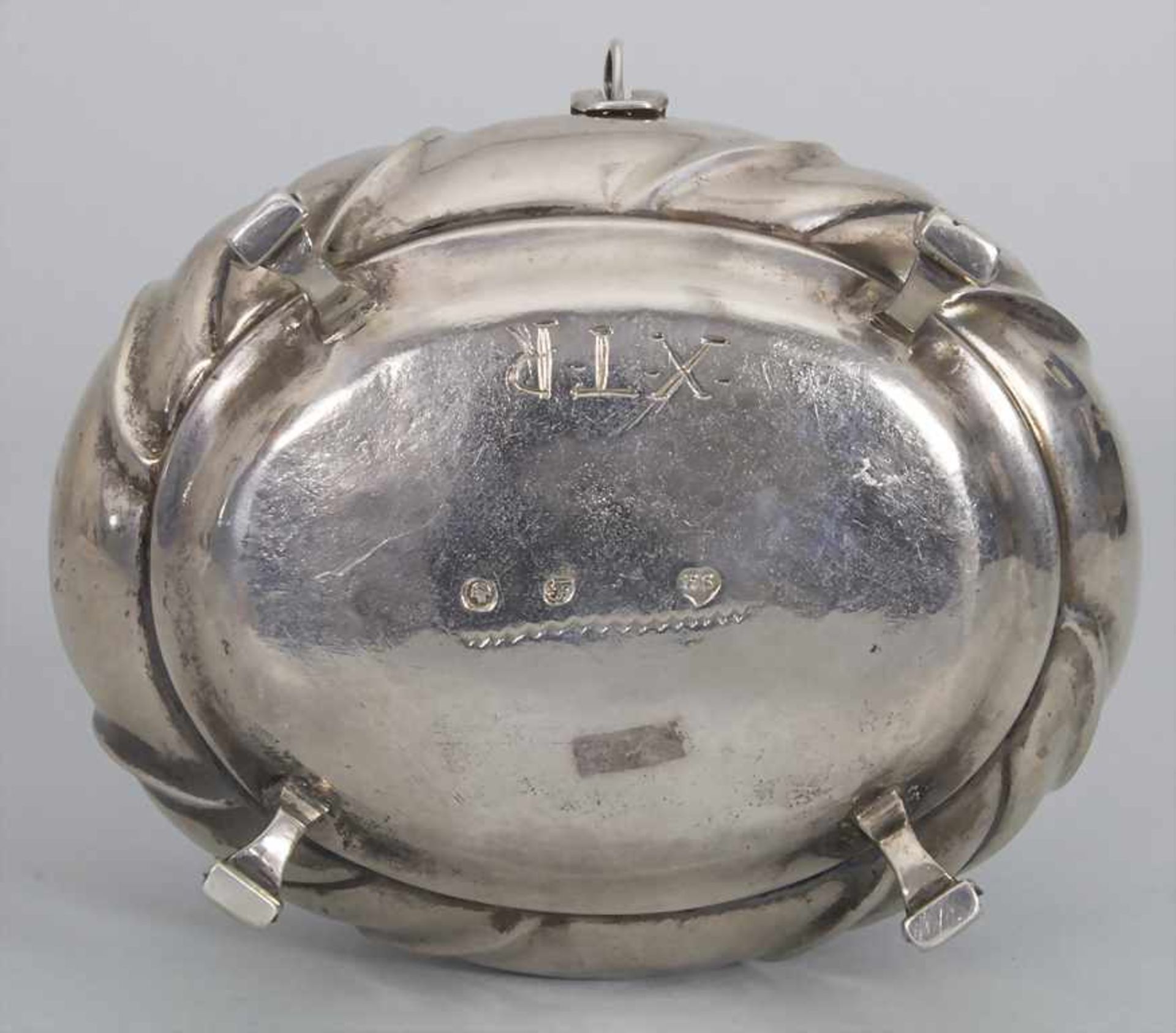 Barock Zuckerdose / A Baroque silver sugar box, Ferdinand Grische, Breslau / Wroclav, 1746- - Bild 6 aus 7