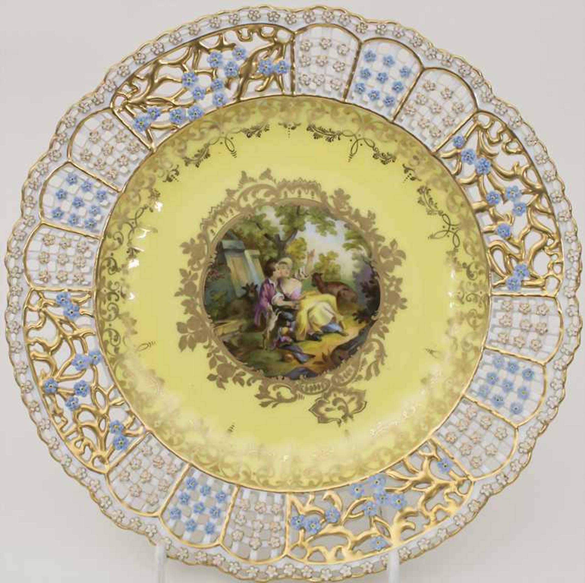 Korb-Teller / A plate, Meissen, 19. Jh.