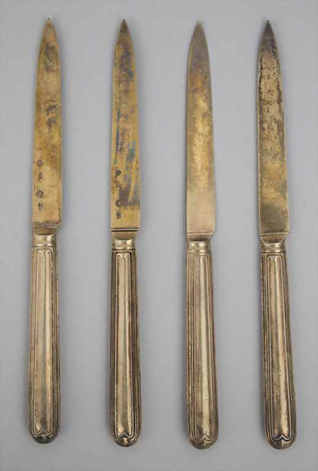 4 Obstmesser / 4 silver fruit knives, Paris, um 1789 - Bild 2 aus 3