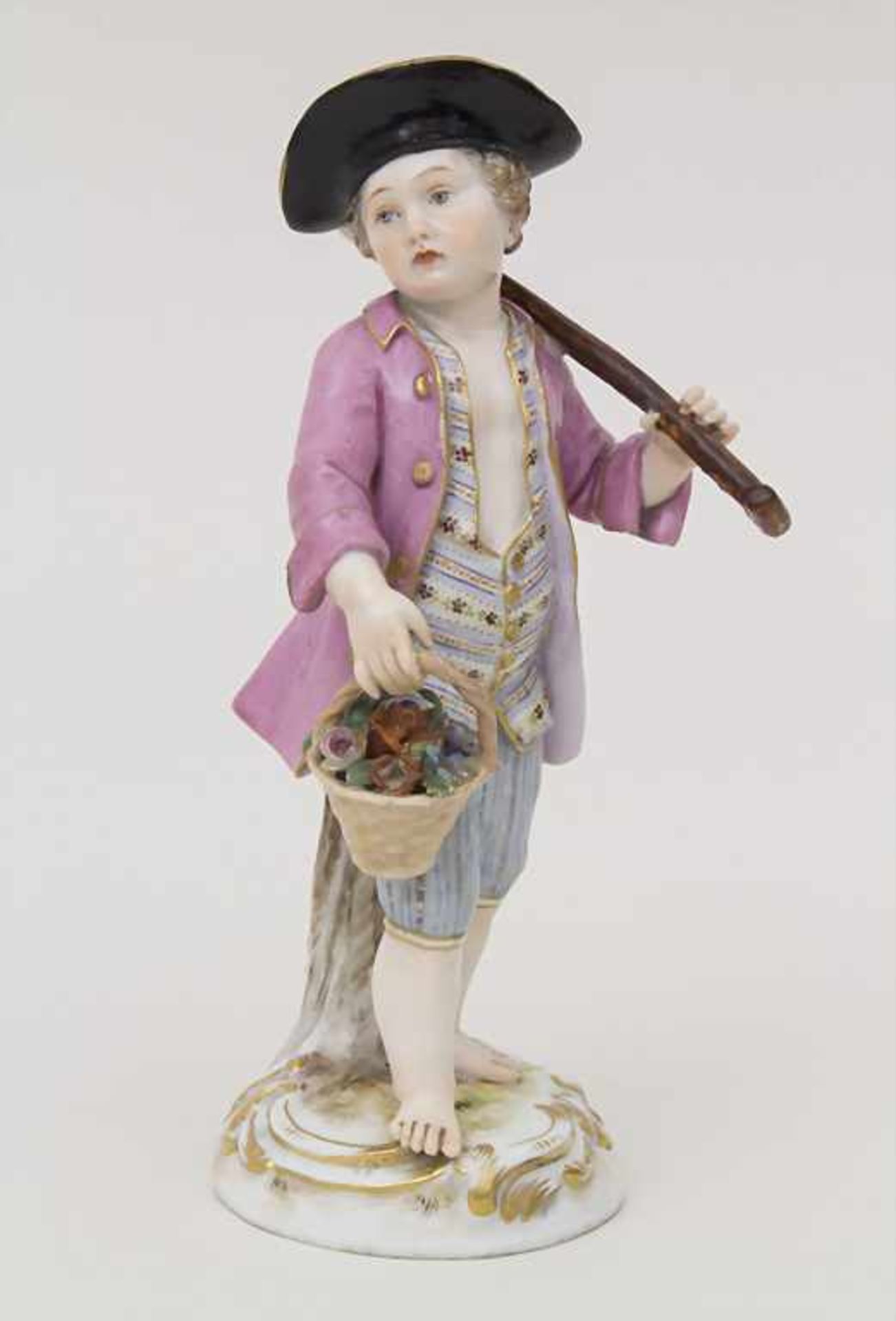 Gärtnerkind 'Knabe mit Blumenkorb' / A gardener child 'Boy with flower basket', Meissen, 1860-