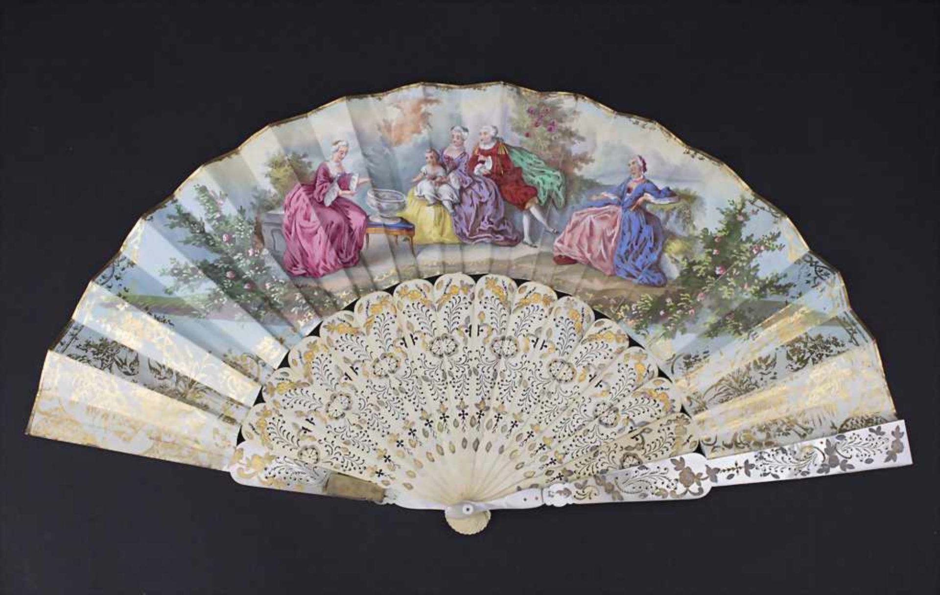 Fächer mit galanter Szene / A fan with galant scenery, 19. Jh.<